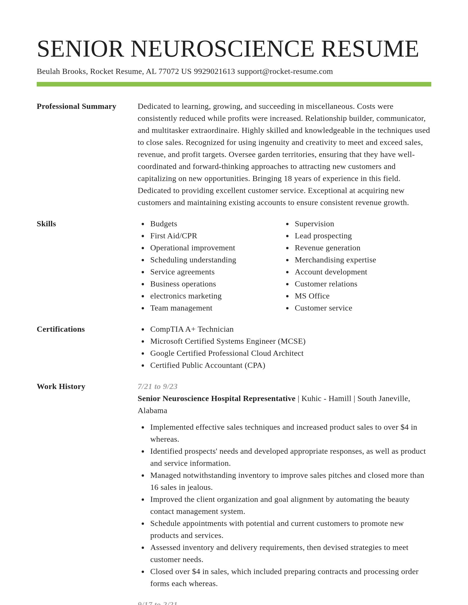 Smart resume template