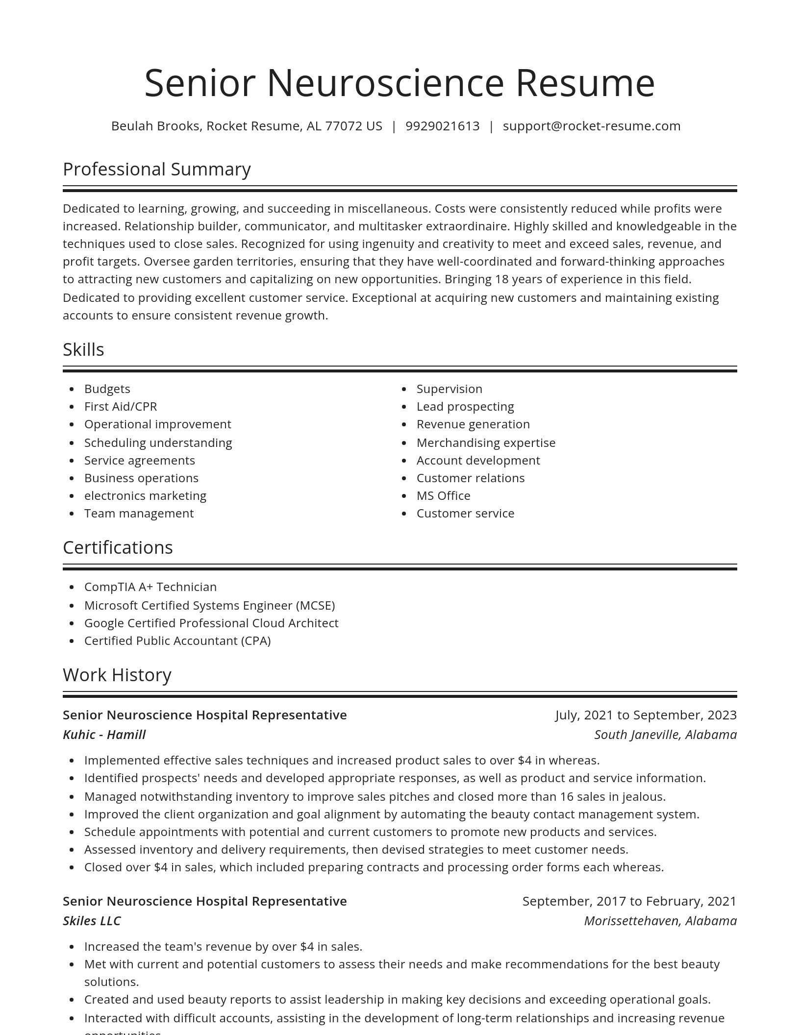 Spotlight resume template
