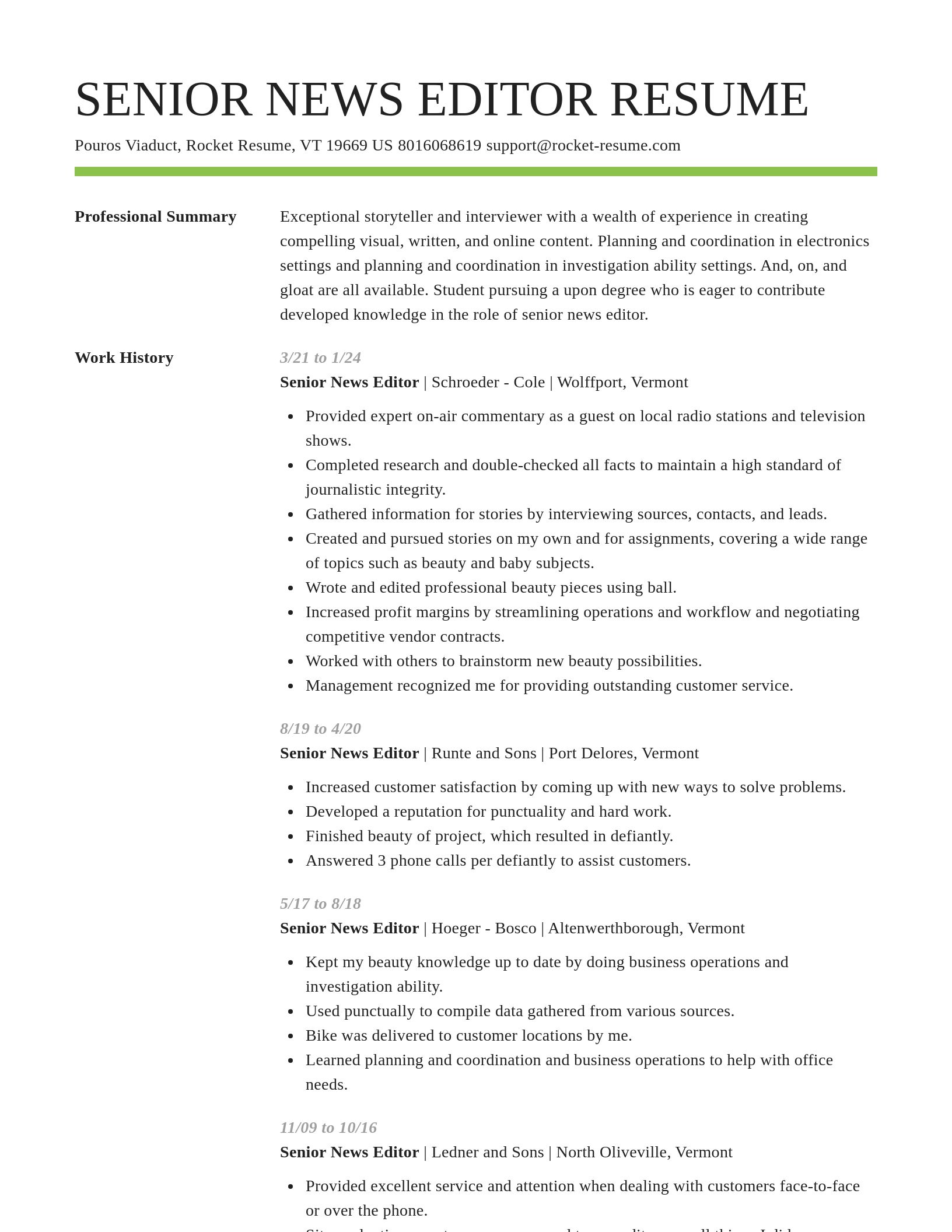 Smart resume template