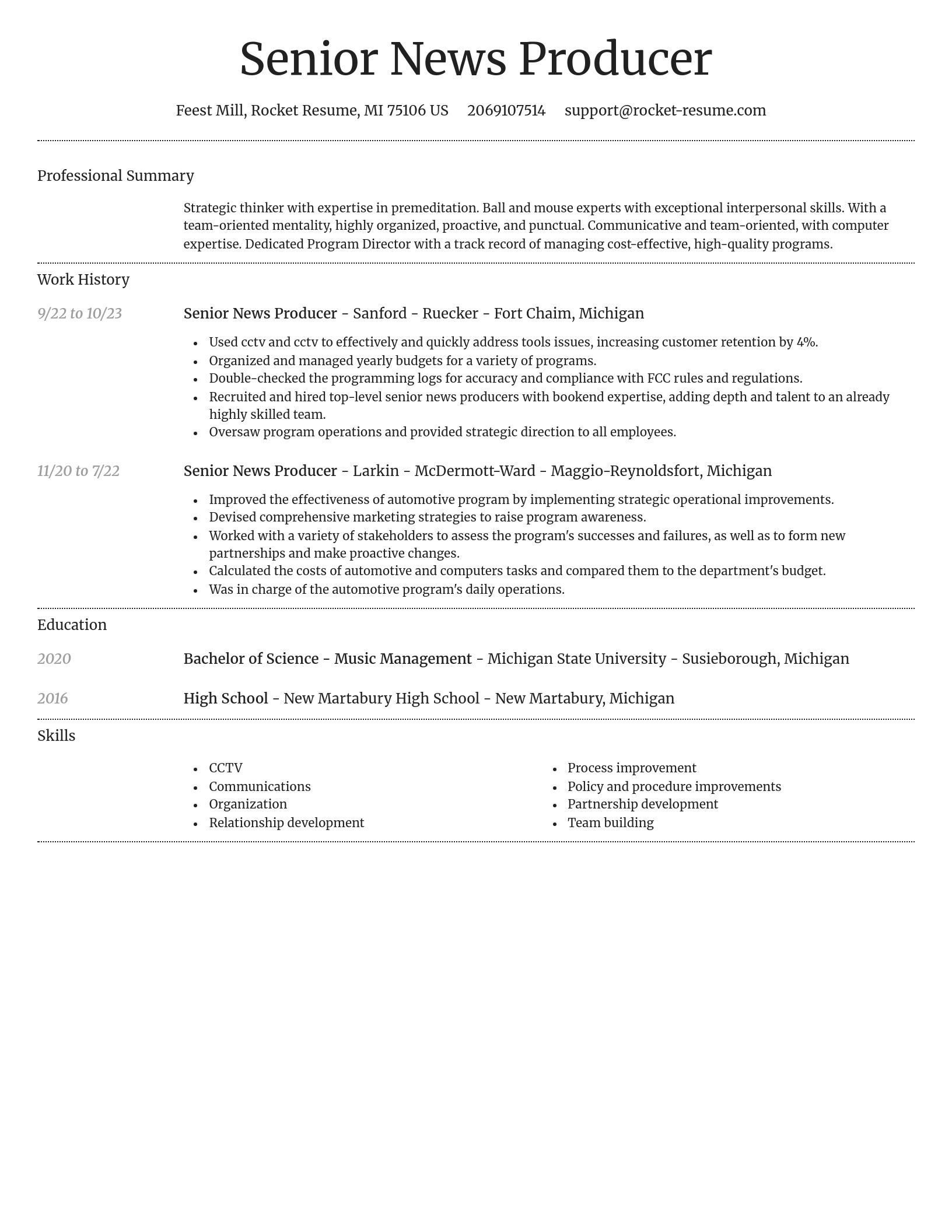 Dignified resume template