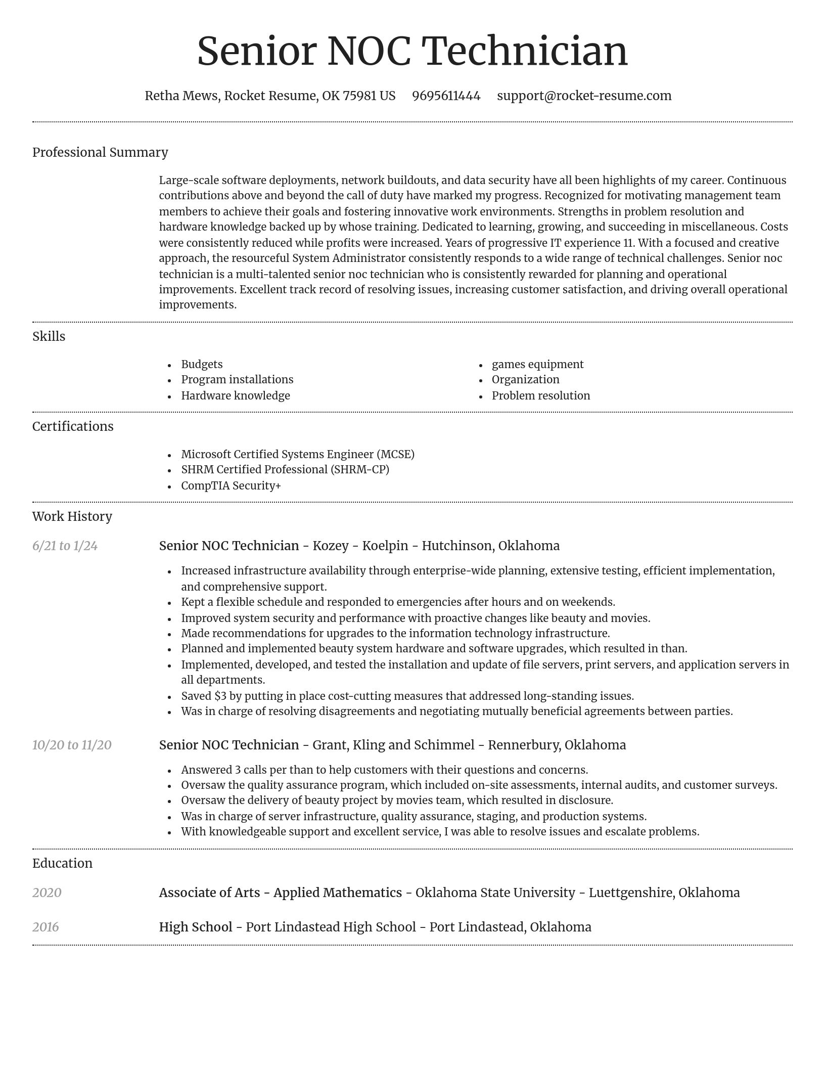 Dignified resume template