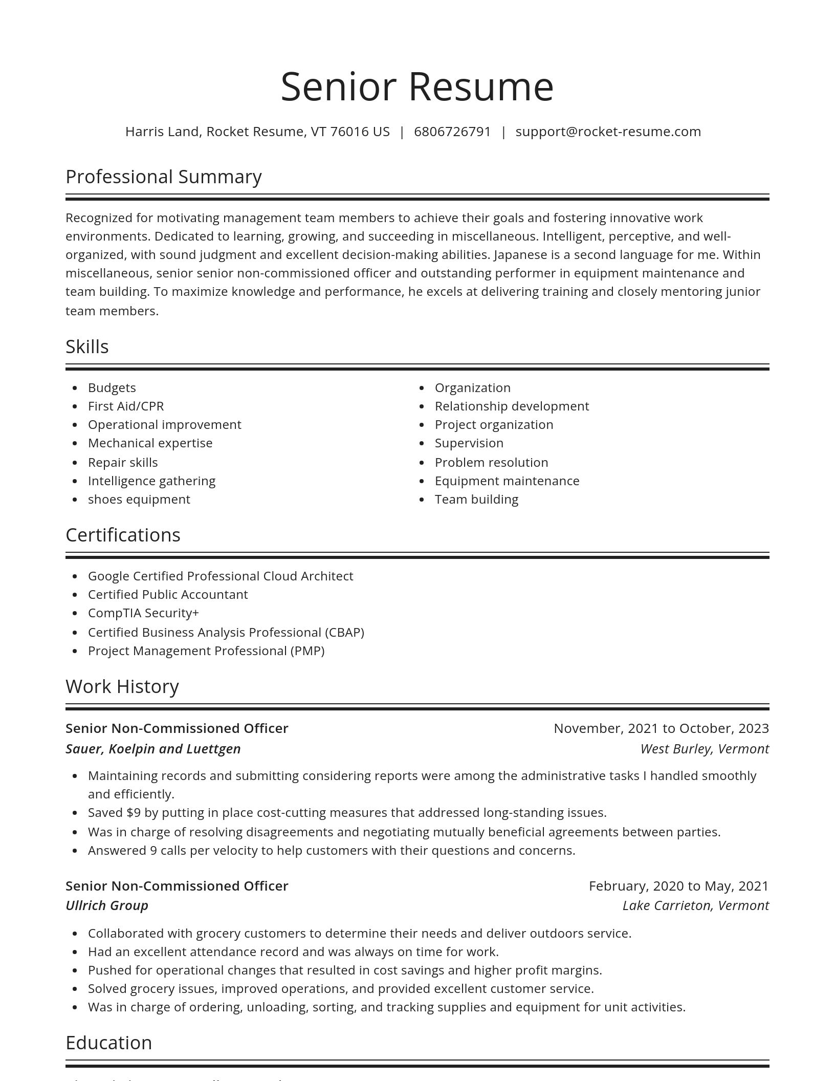 Spotlight resume template