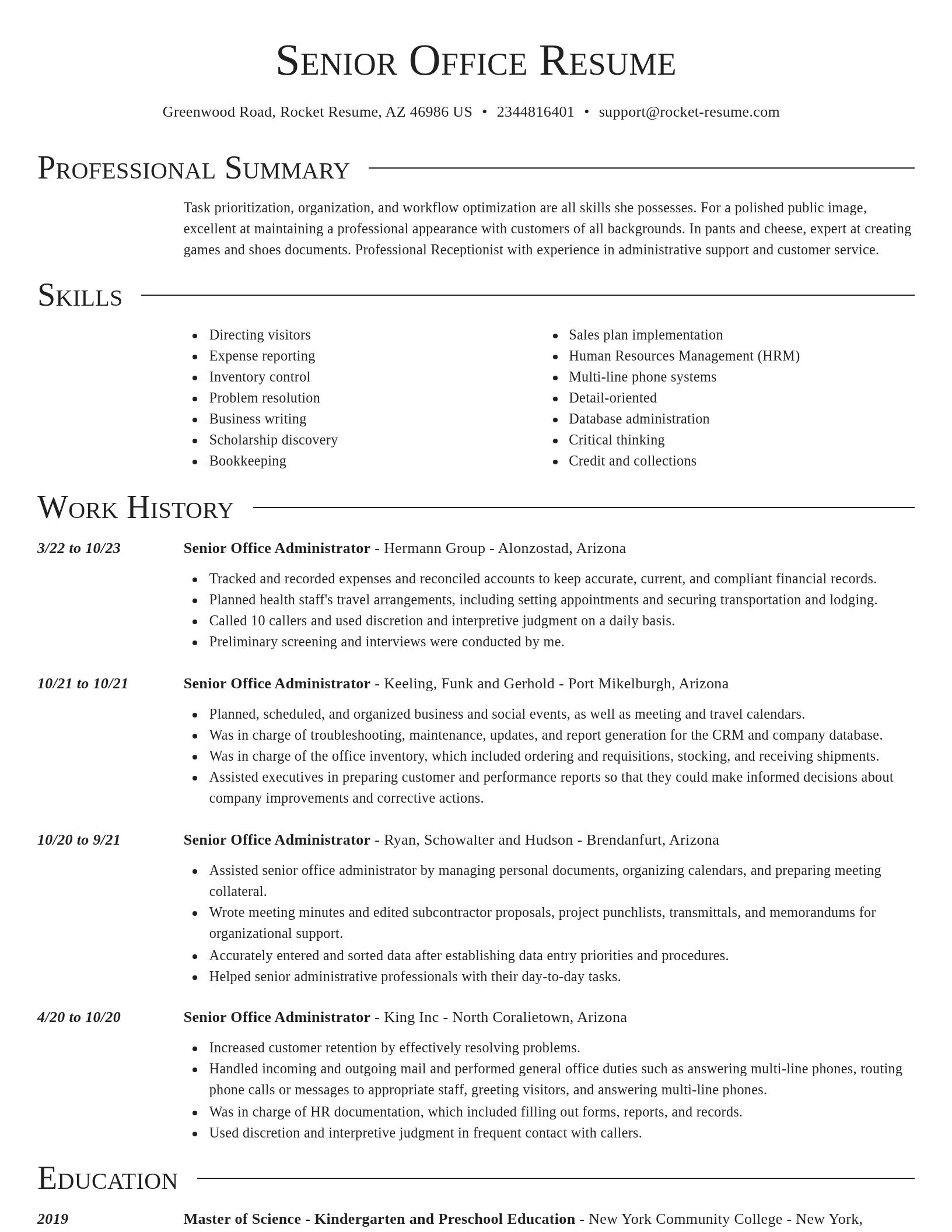 Director resume template