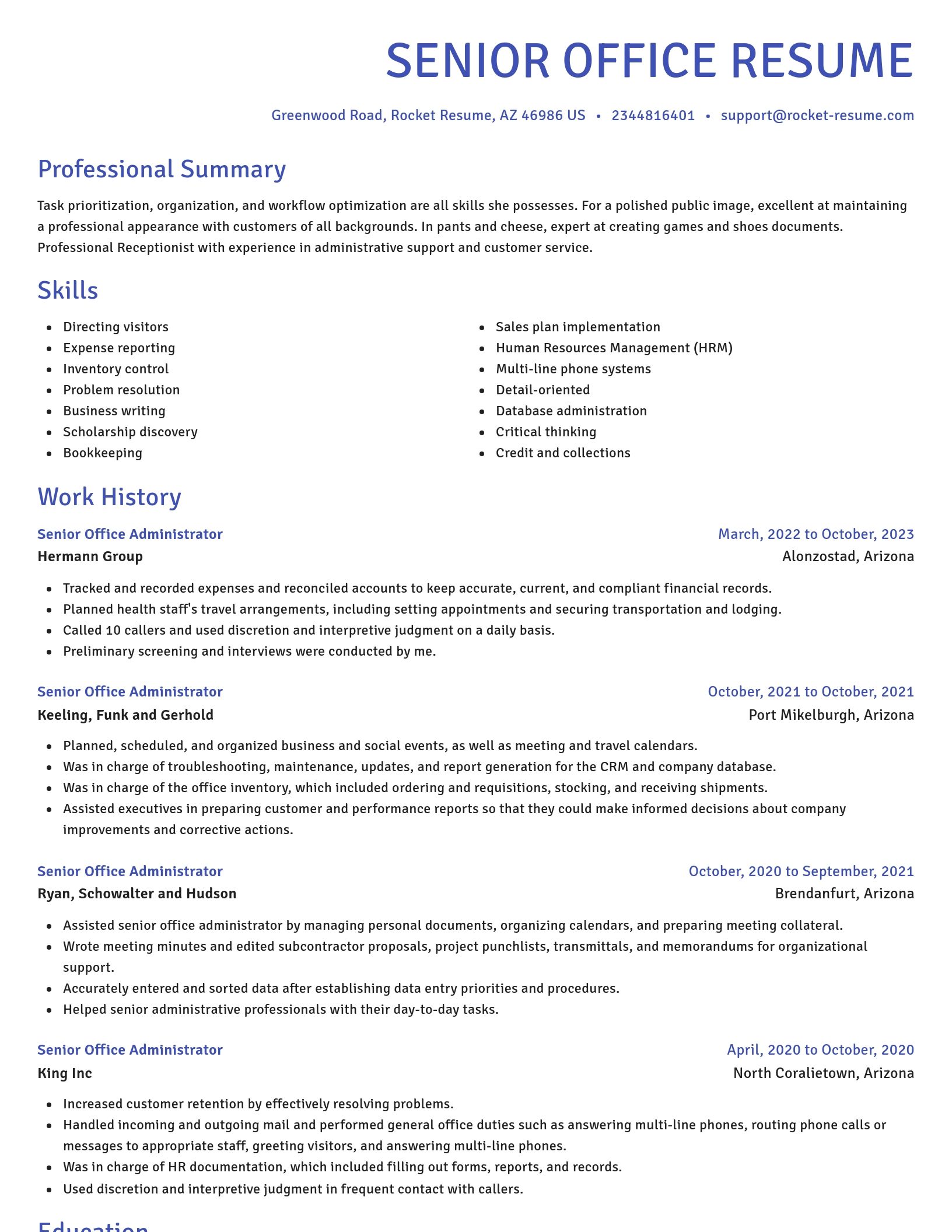 Novel resume template