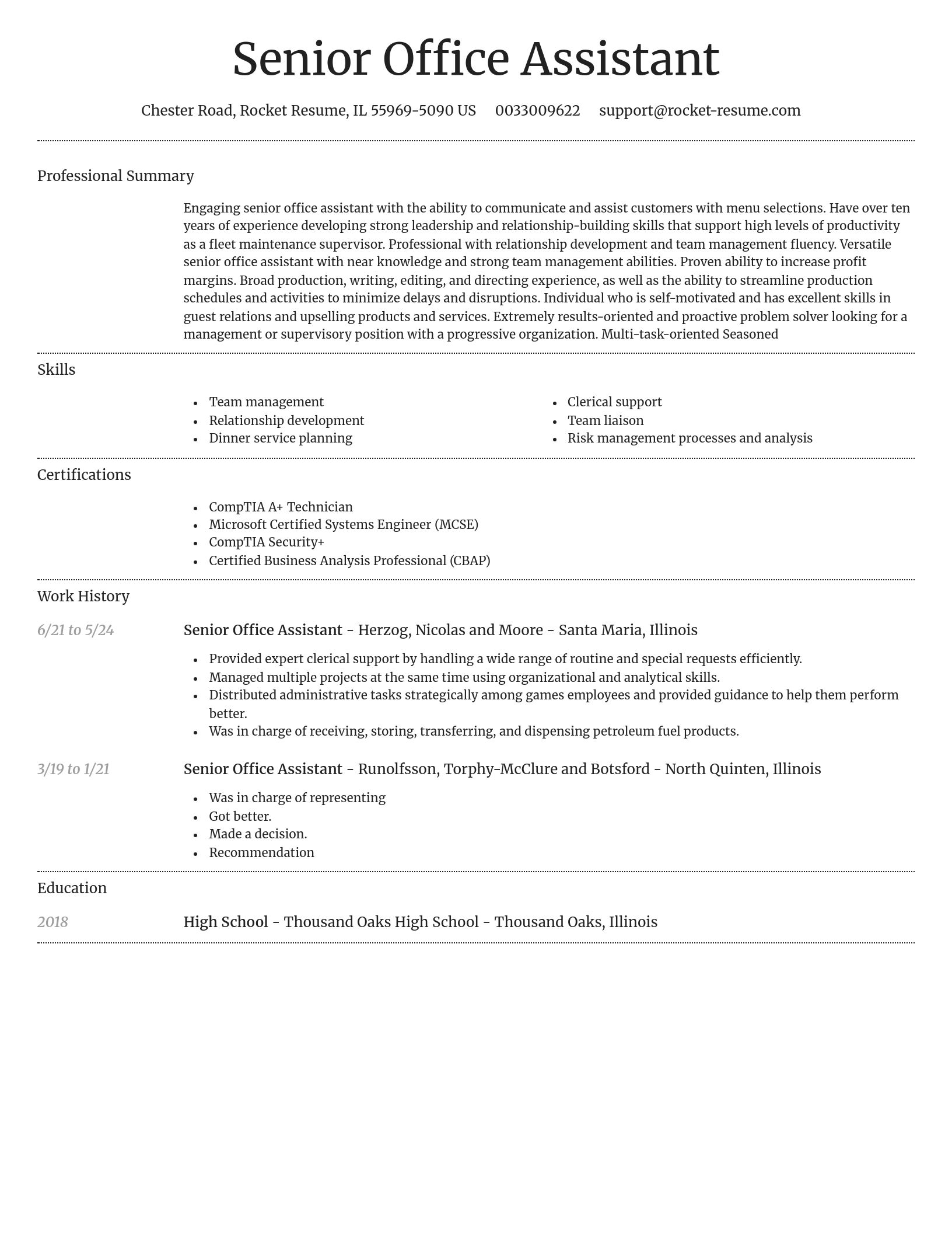 Dignified resume template