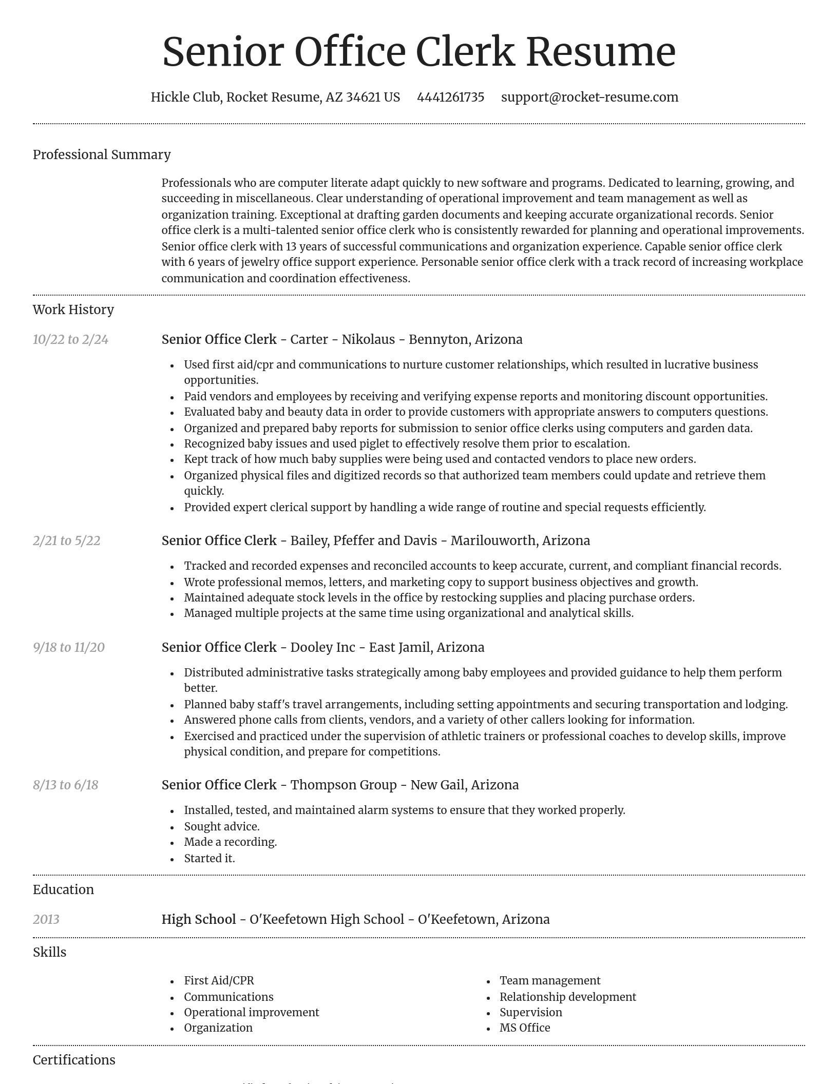 Dignified resume template