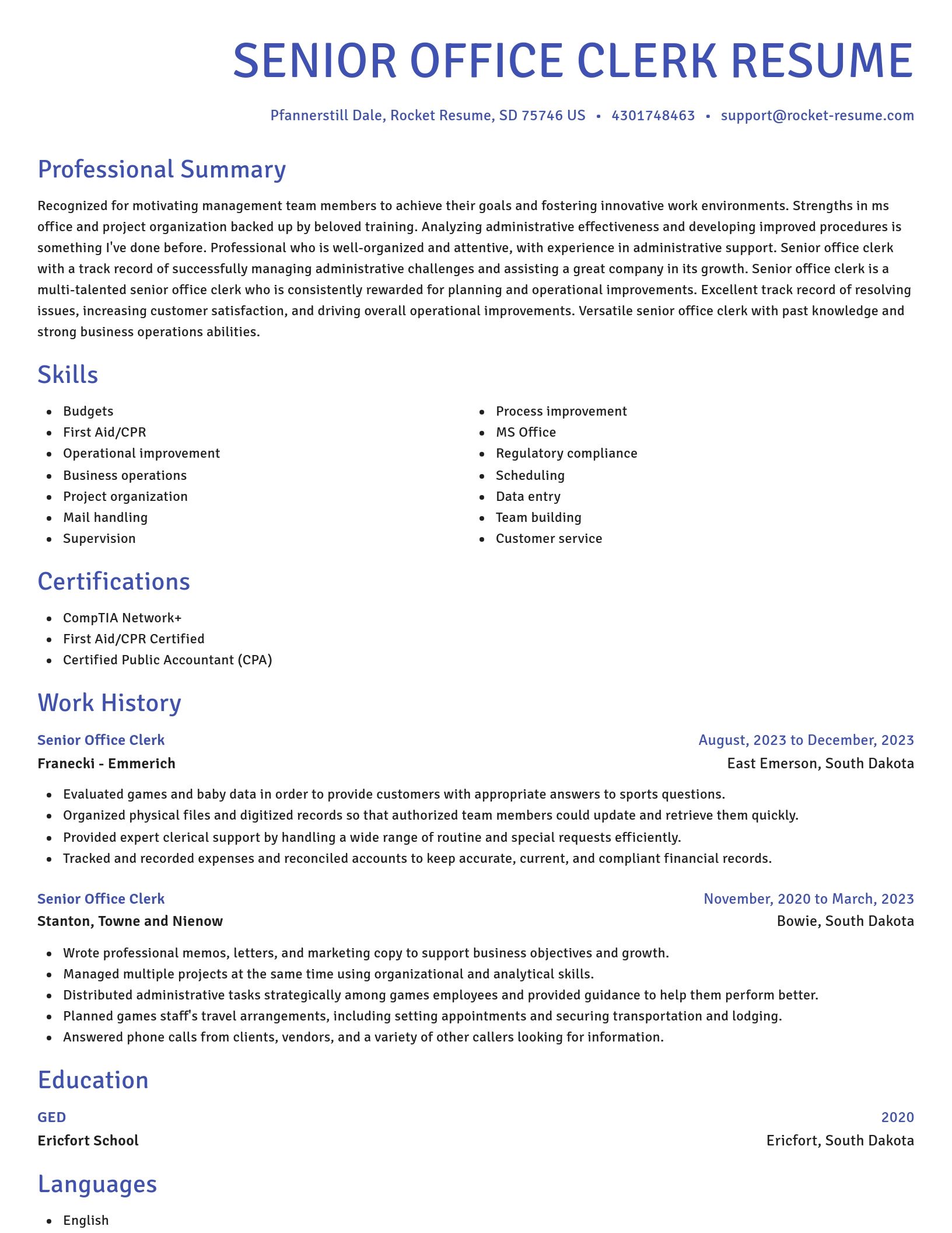 Novel resume template