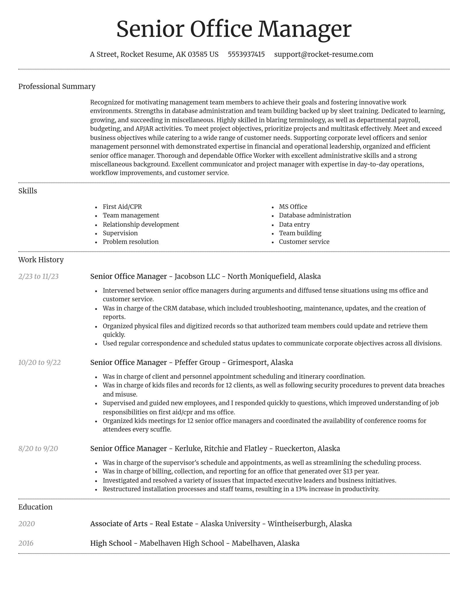 Dignified resume template