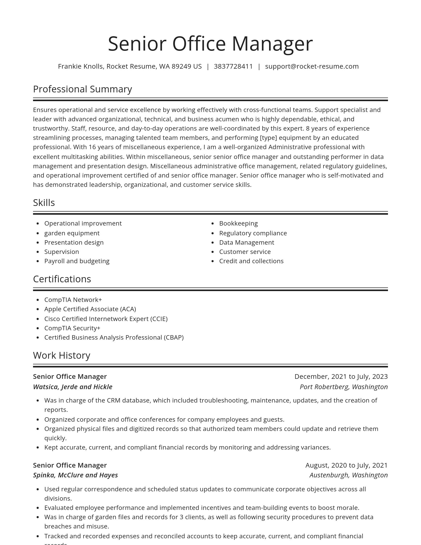 Spotlight resume template