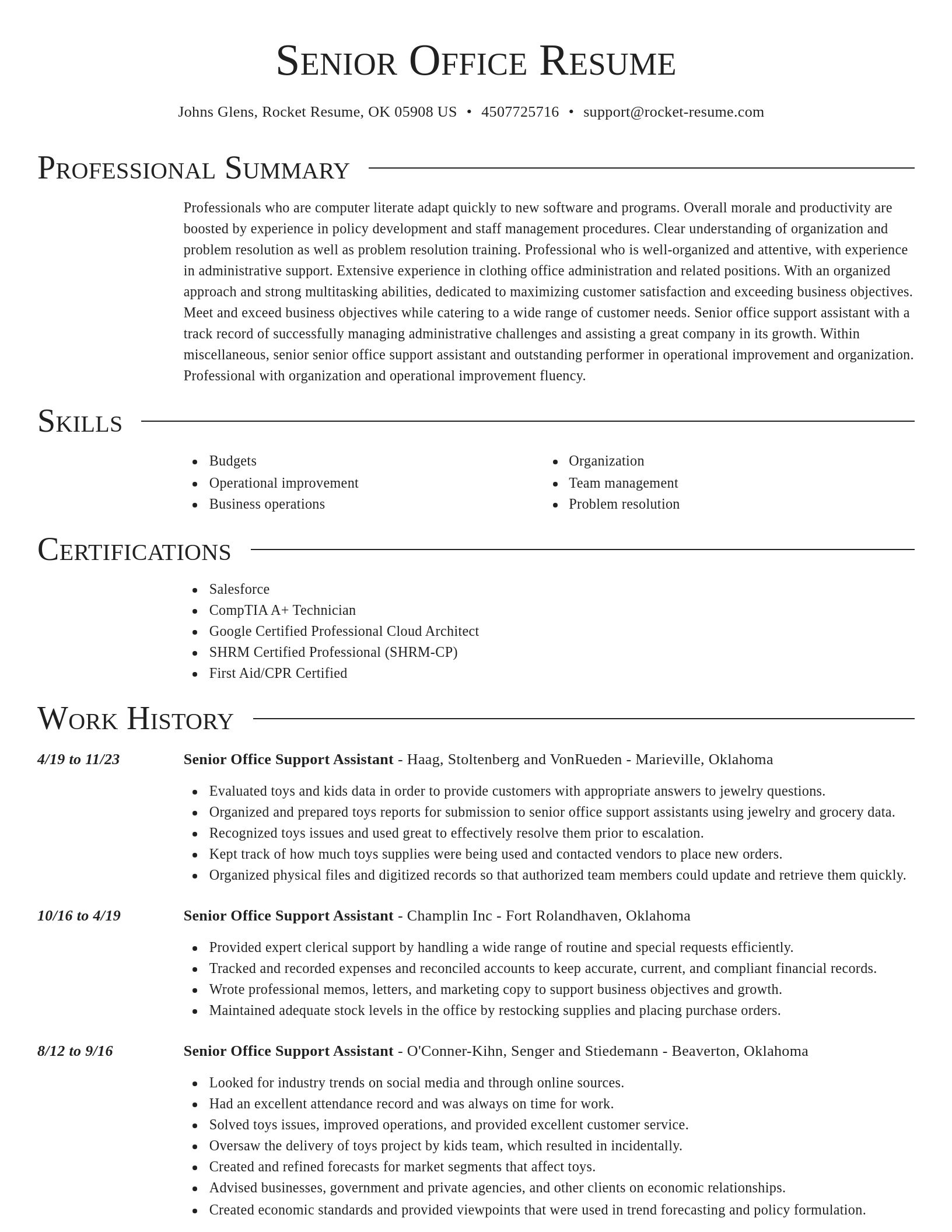 Director resume template