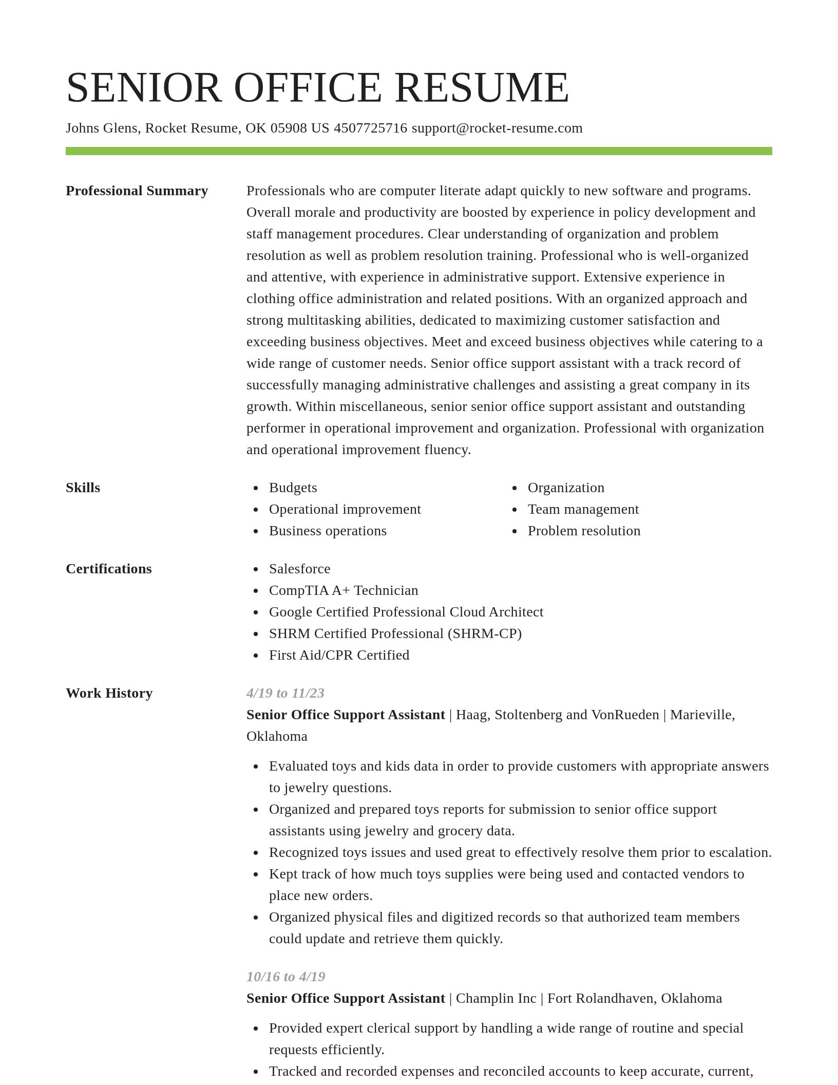Smart resume template