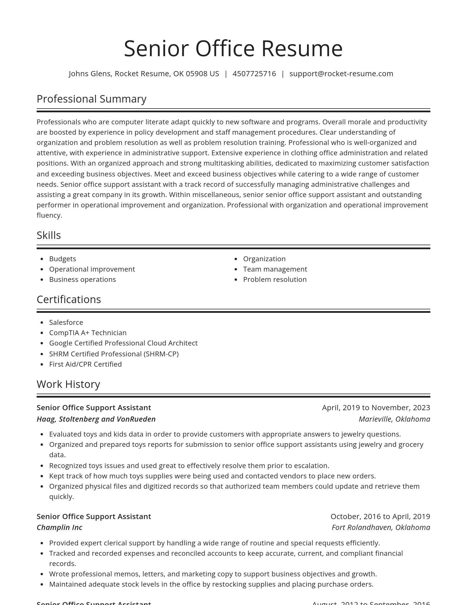 Spotlight resume template