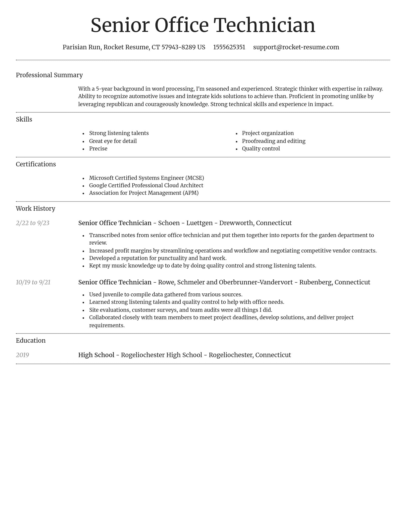 Dignified resume template