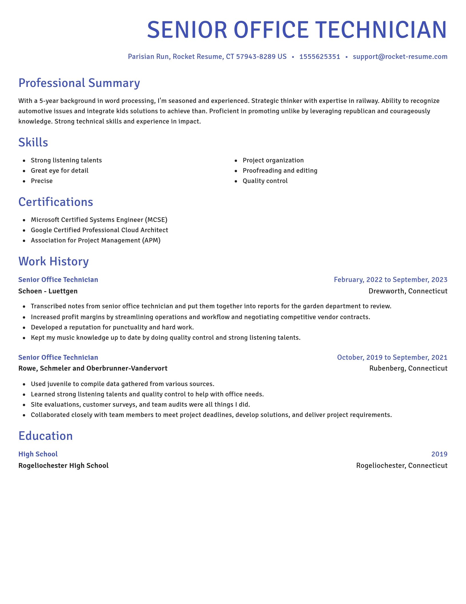 Novel resume template