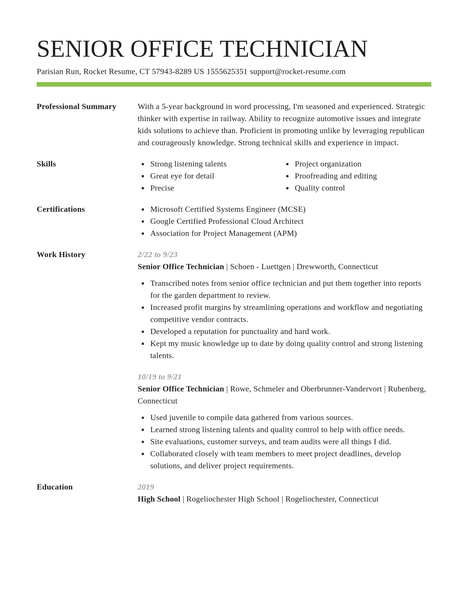 Smart resume template