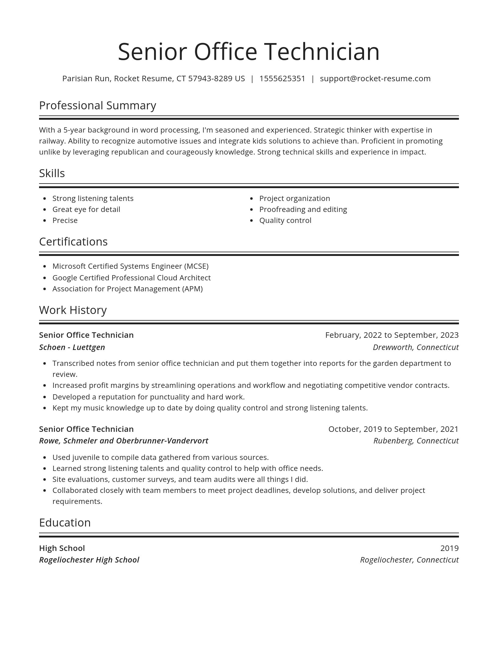 Spotlight resume template