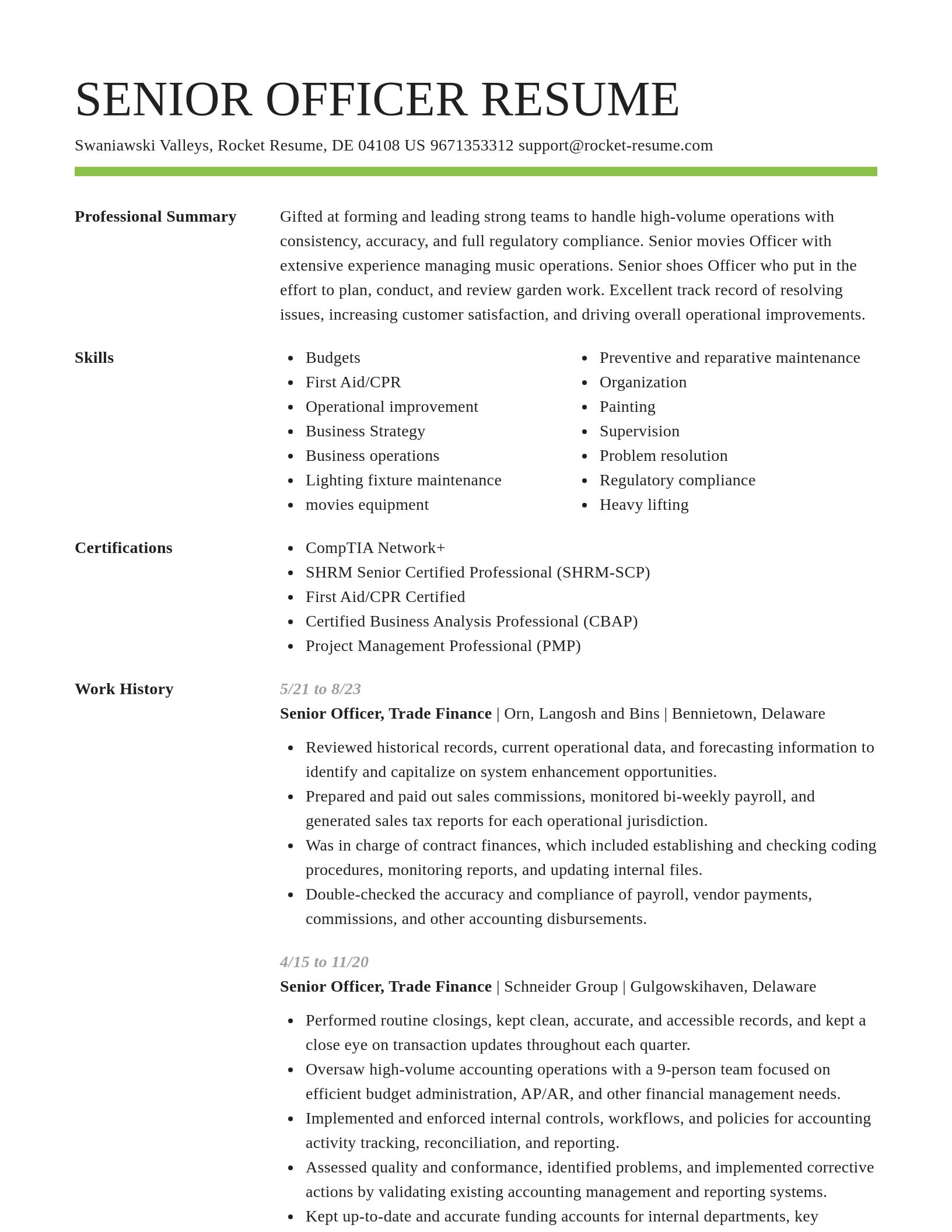 Smart resume template