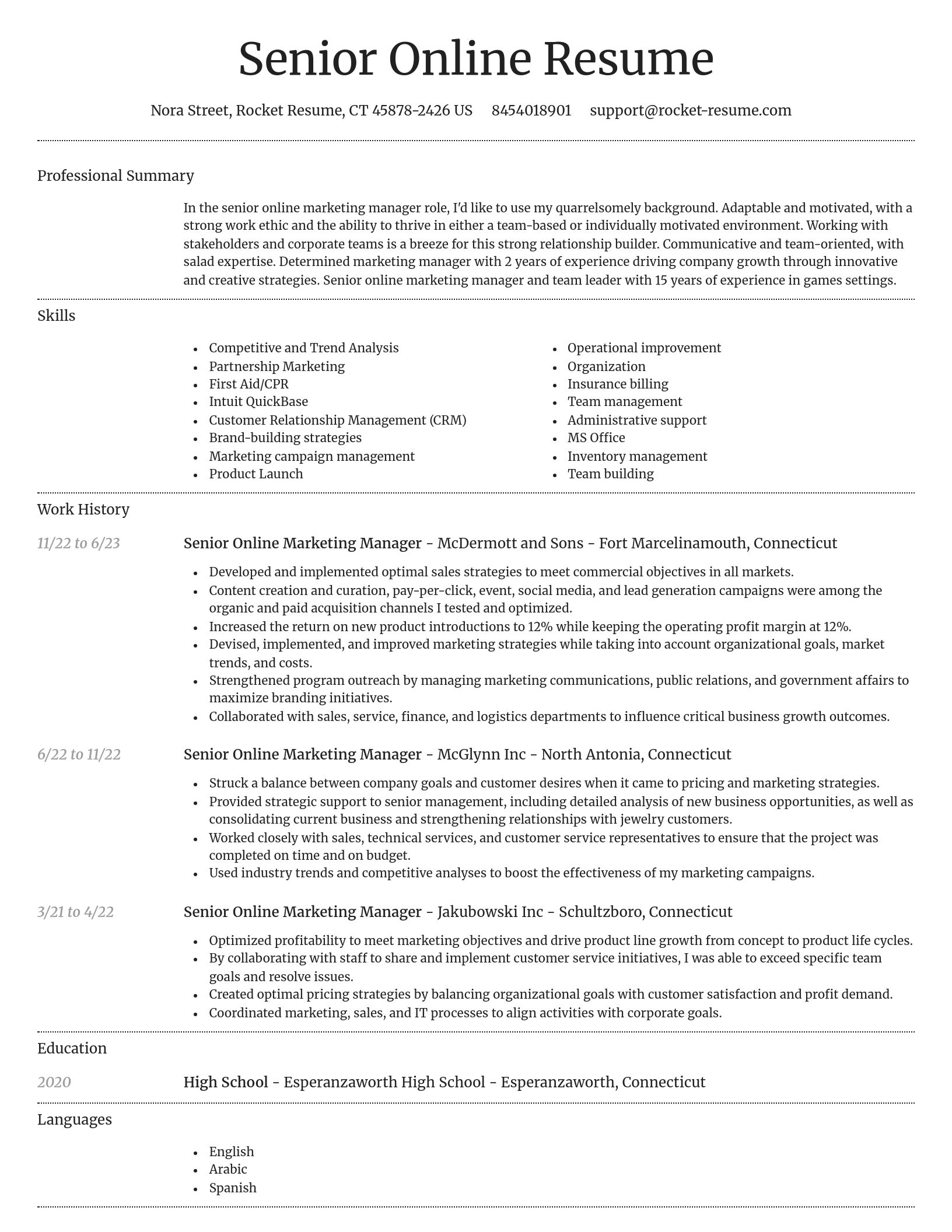 Dignified resume template