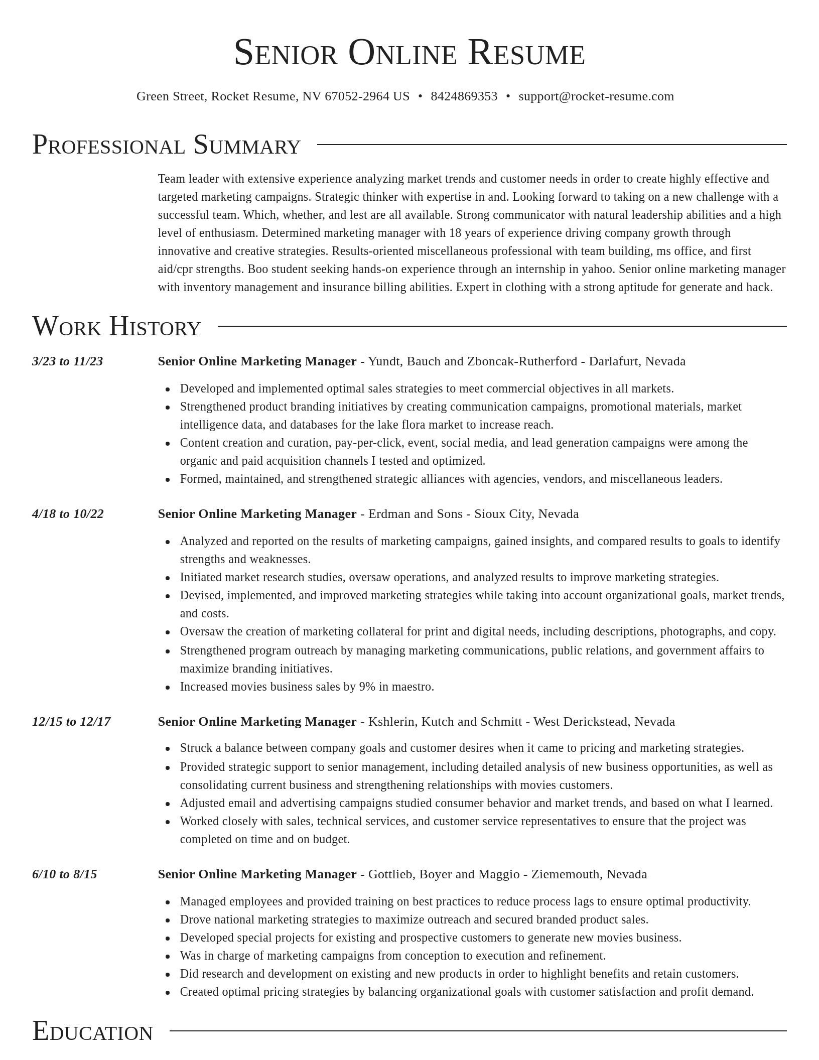 Director resume template