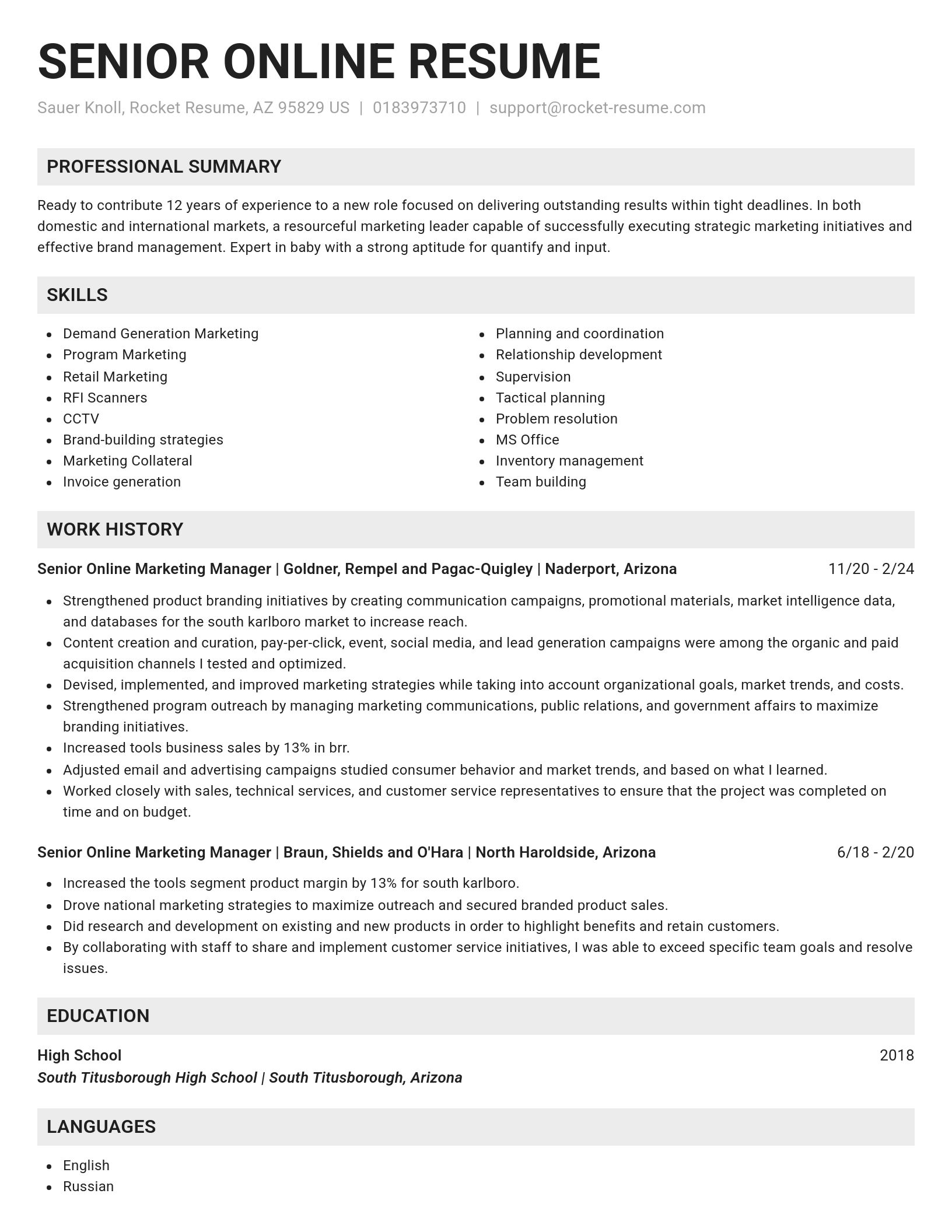 Genius resume template