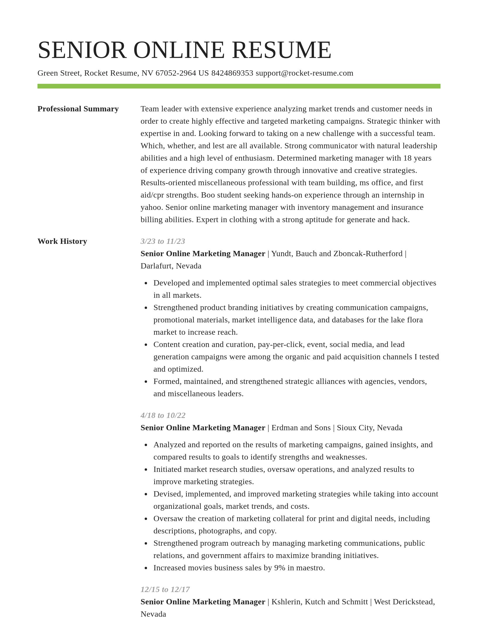 Smart resume template