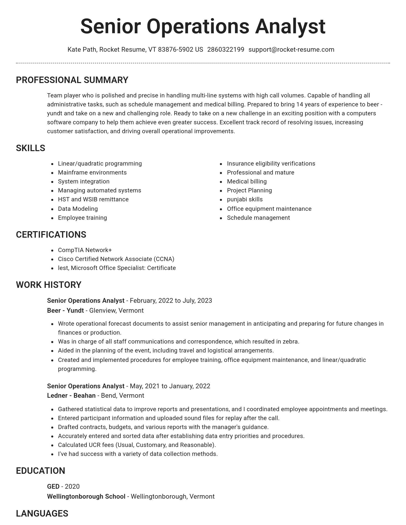 Brilliant resume template
