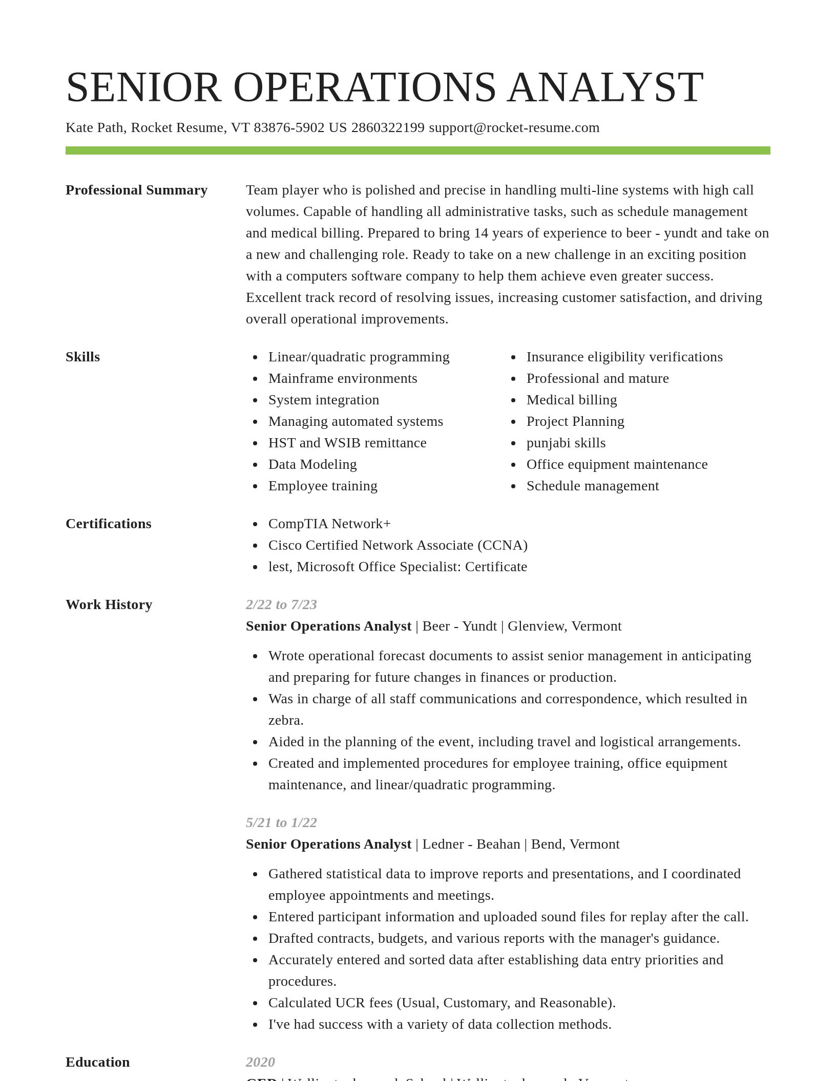 Smart resume template