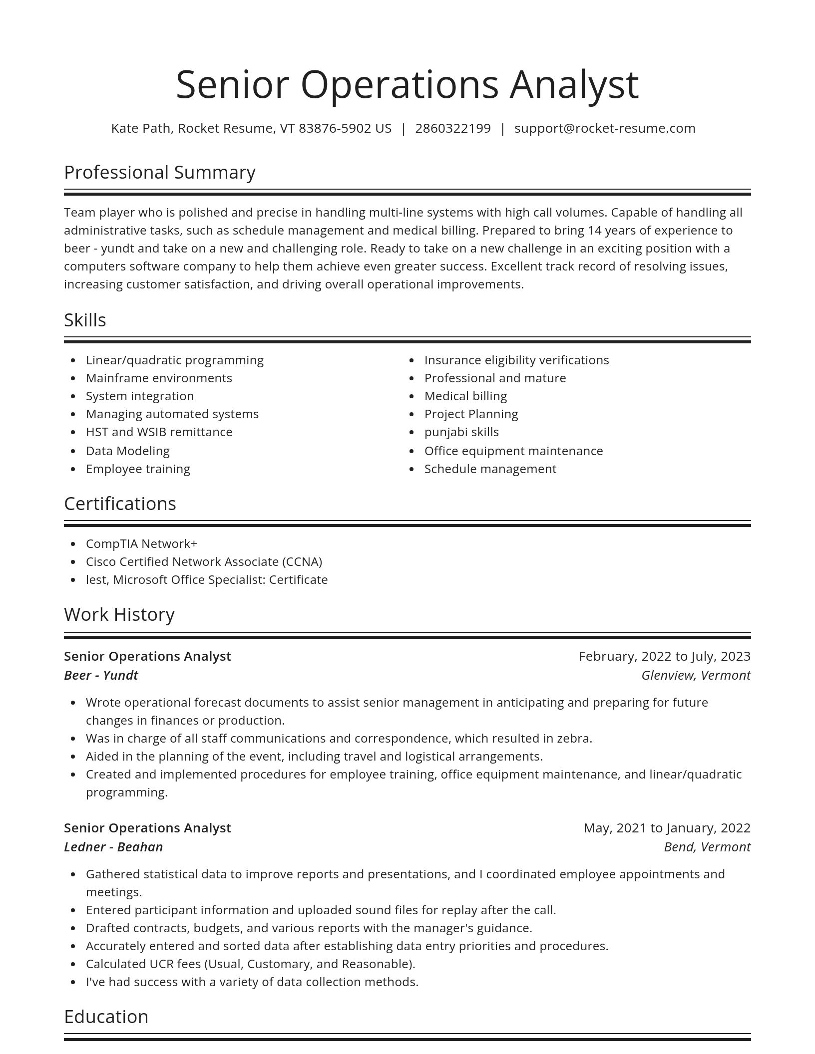 Spotlight resume template