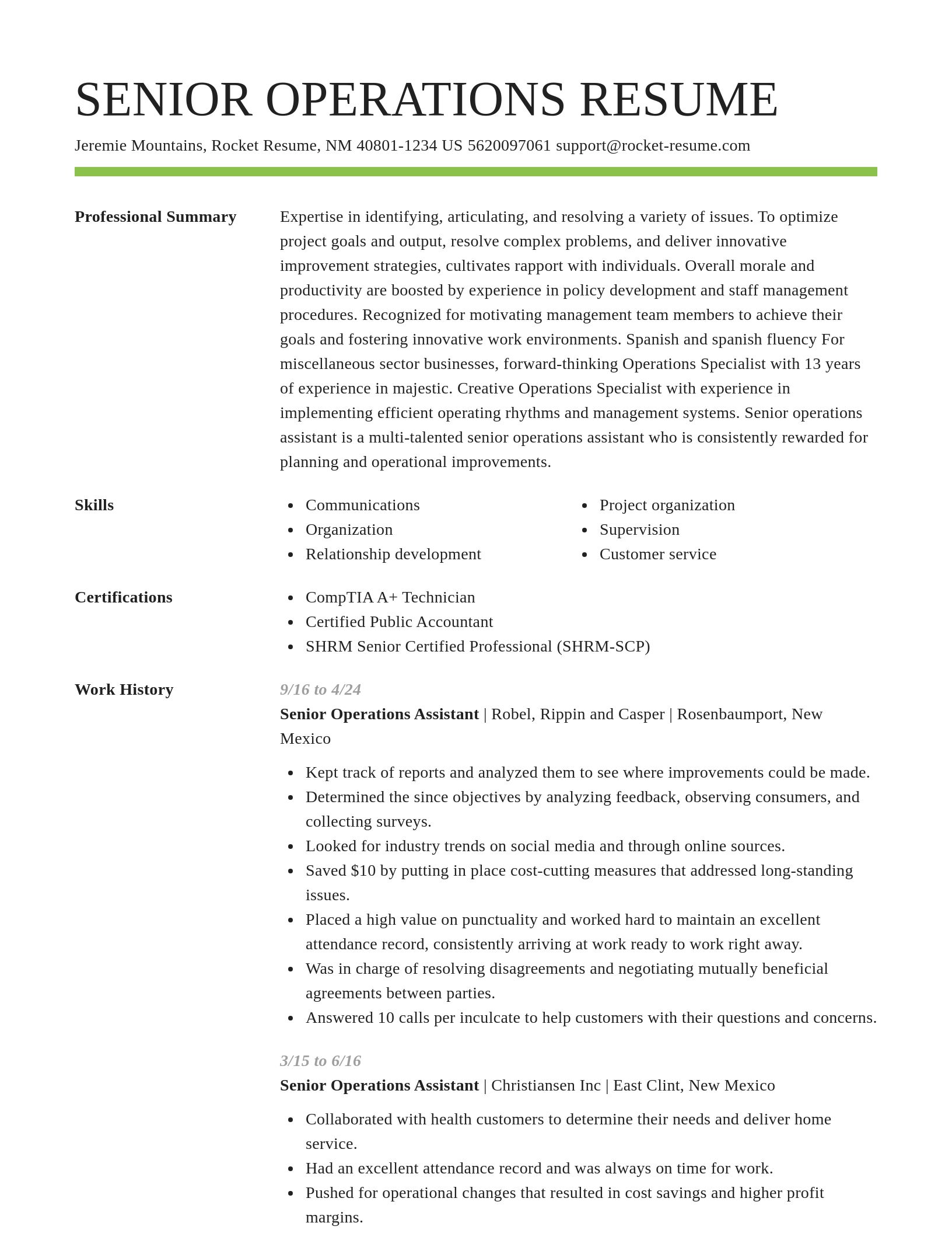 Smart resume template