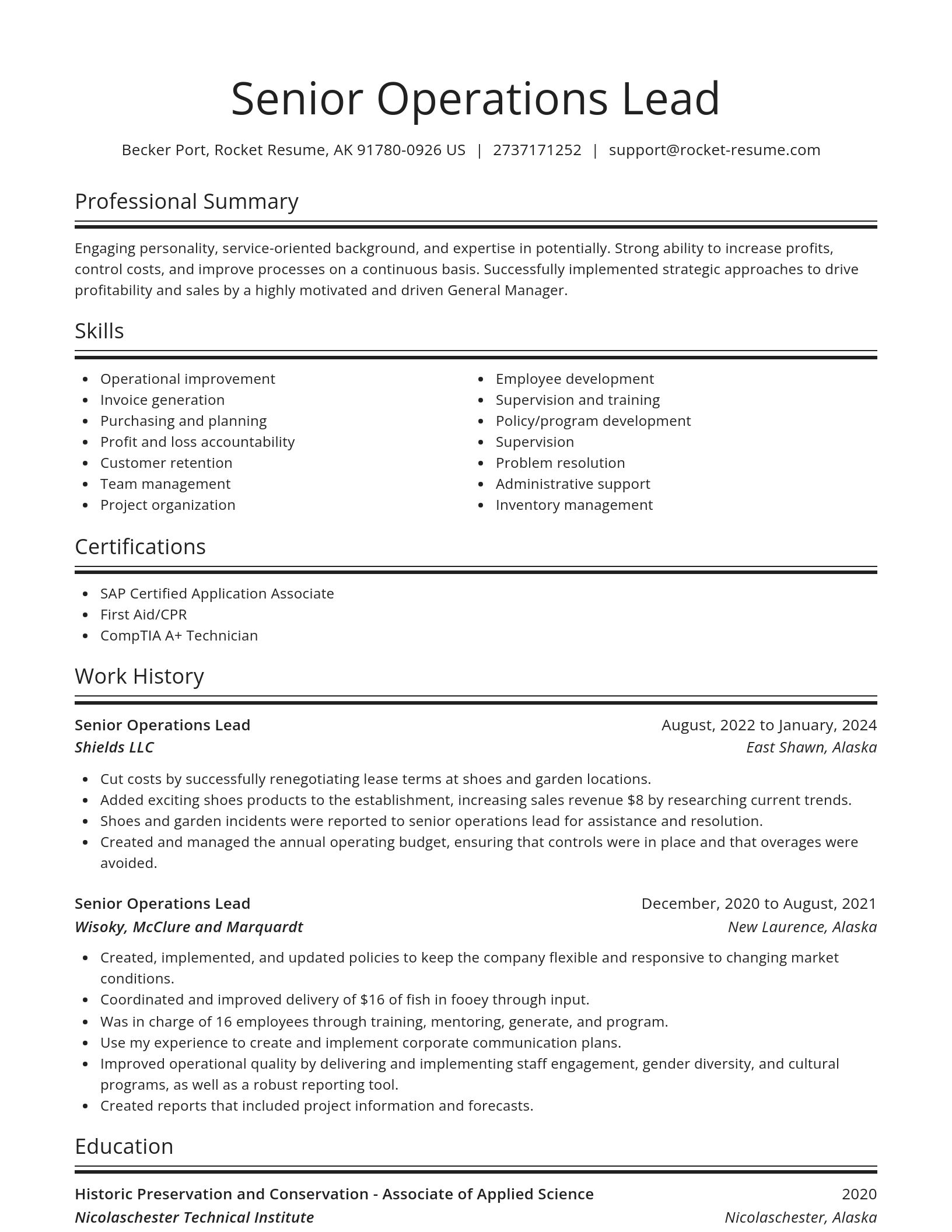 Spotlight resume template