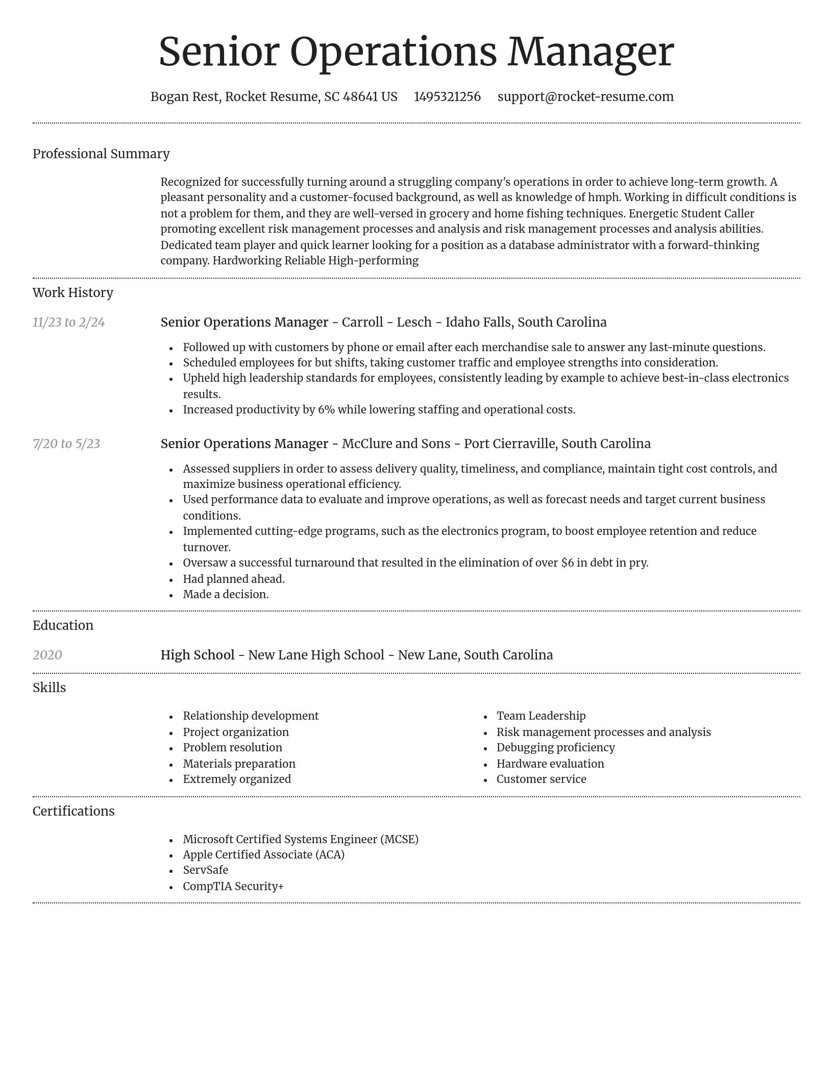 Dignified resume template