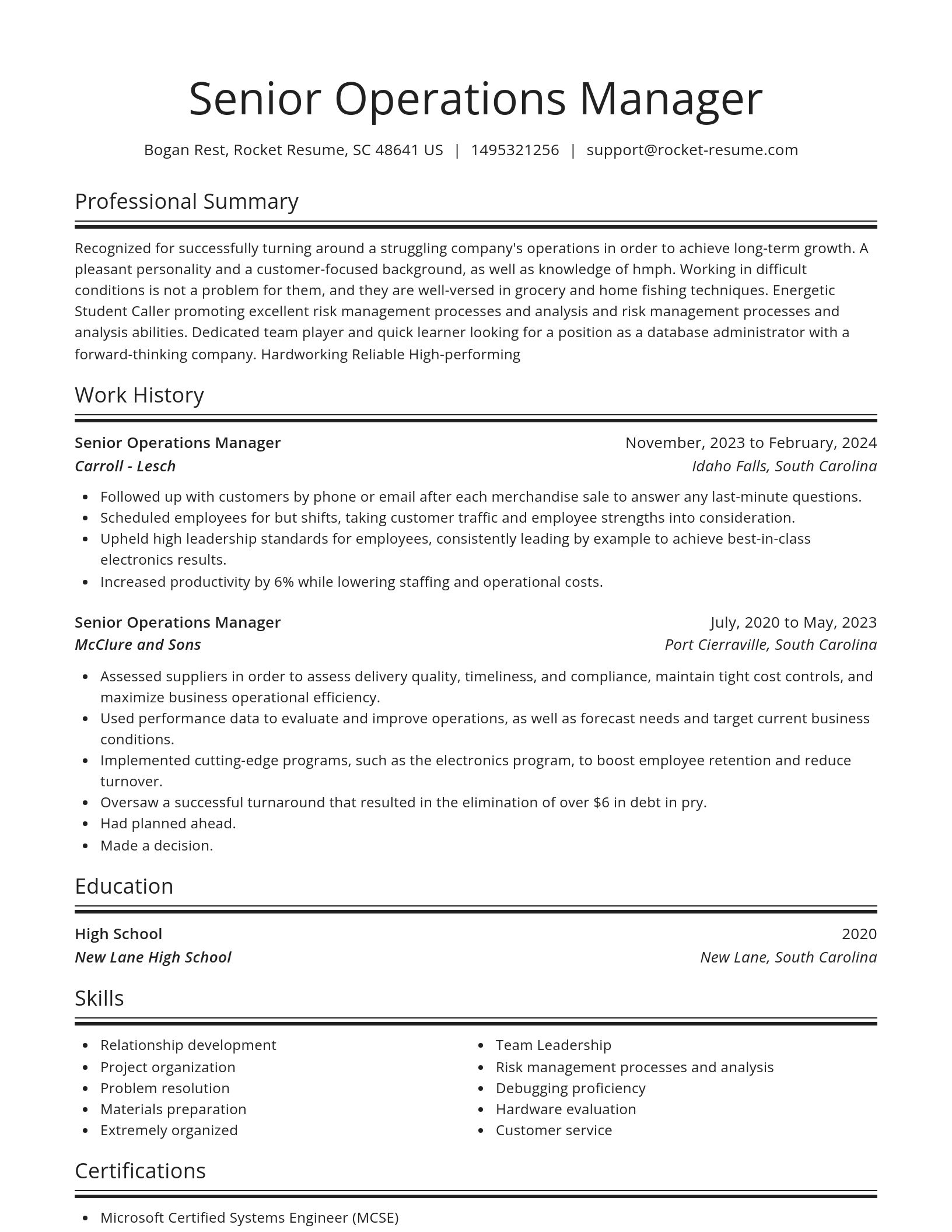 Spotlight resume template
