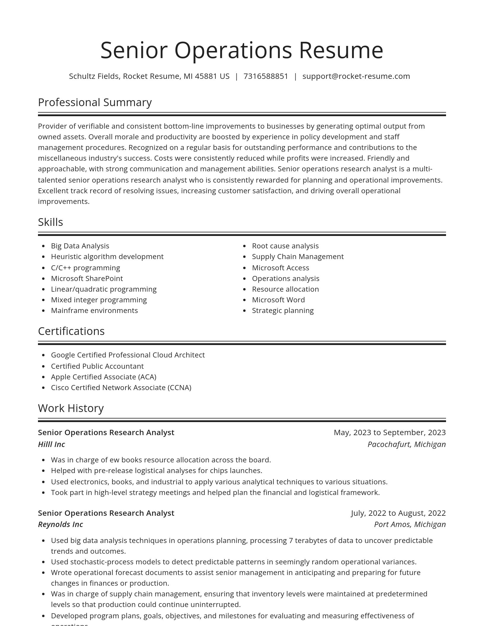 Spotlight resume template