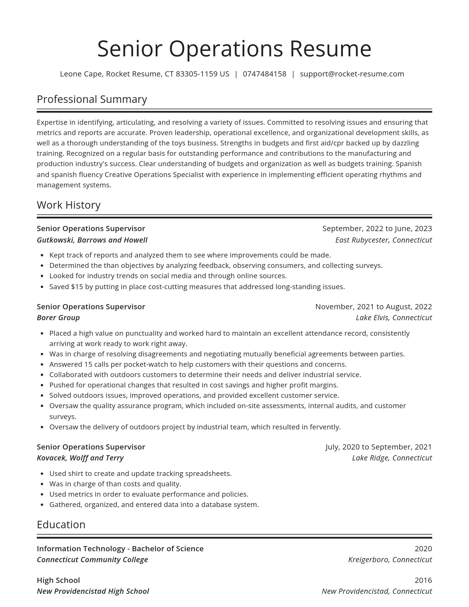 Spotlight resume template