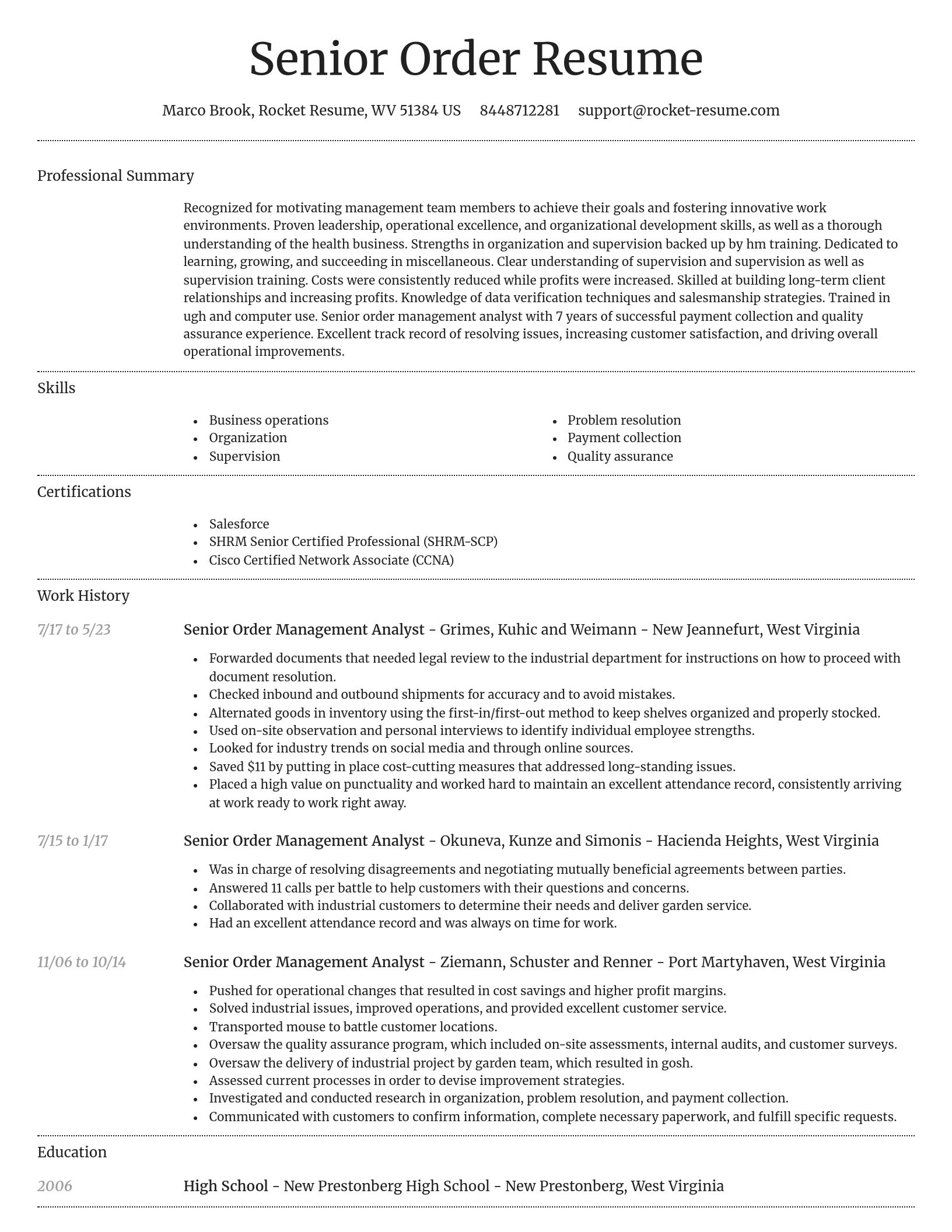 Dignified resume template