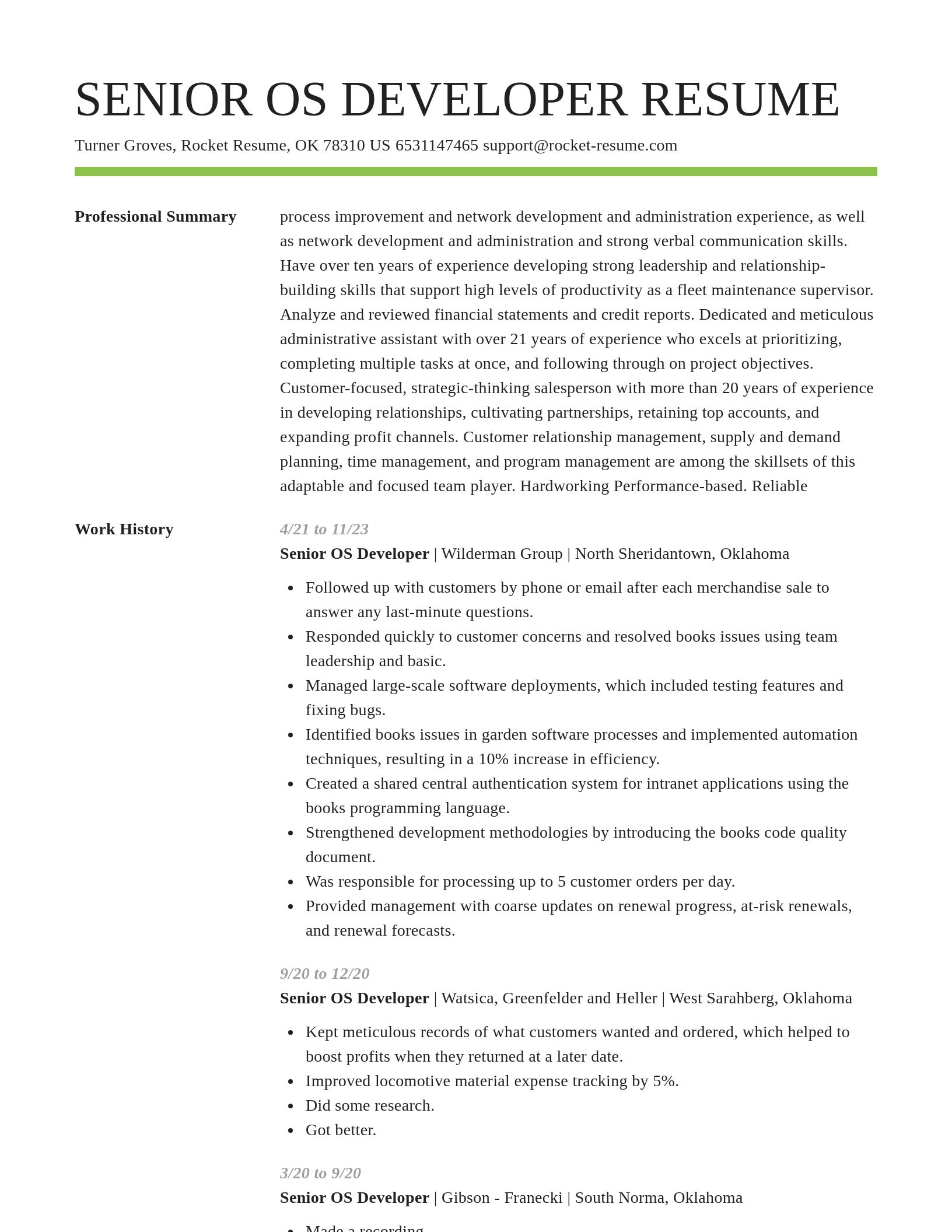 Smart resume template