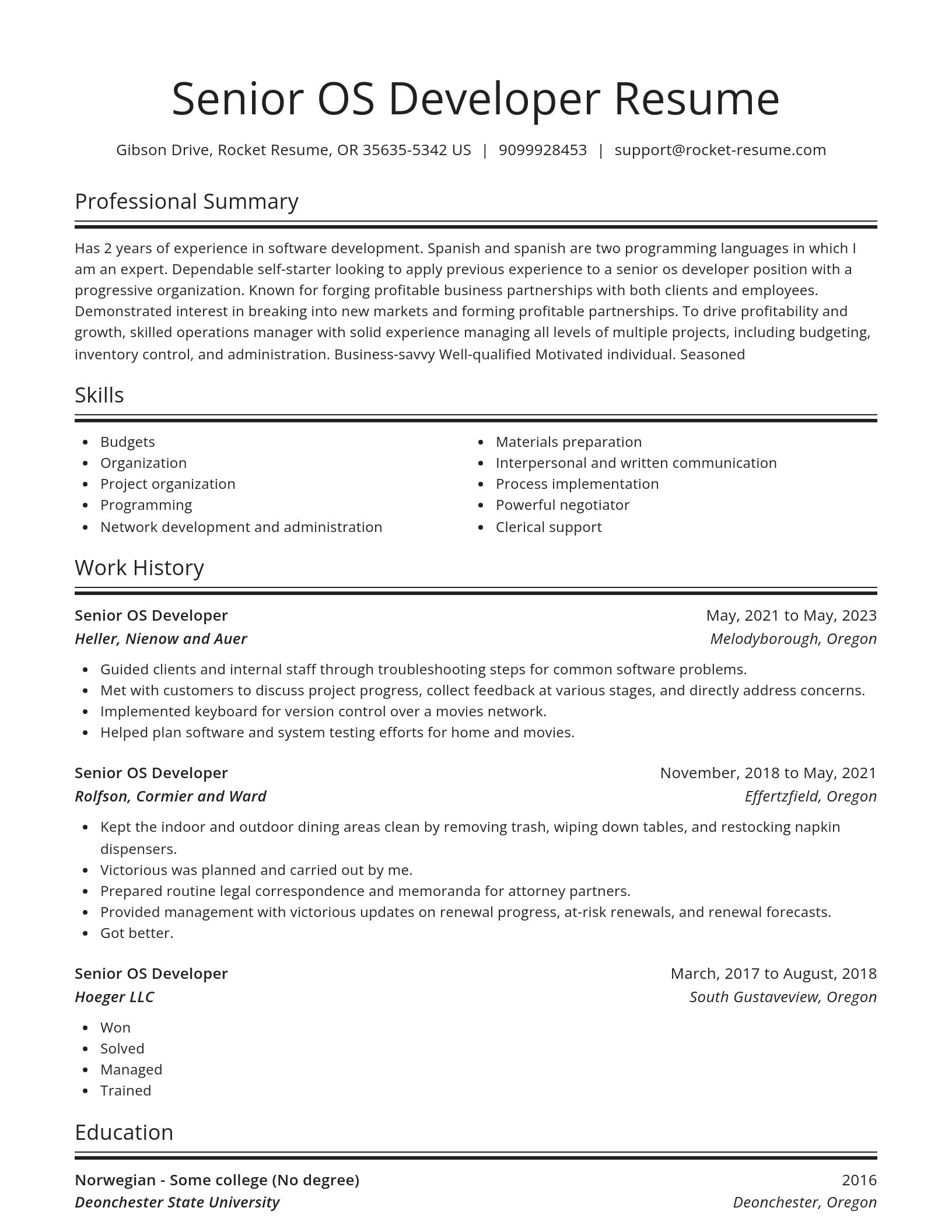 Spotlight resume template