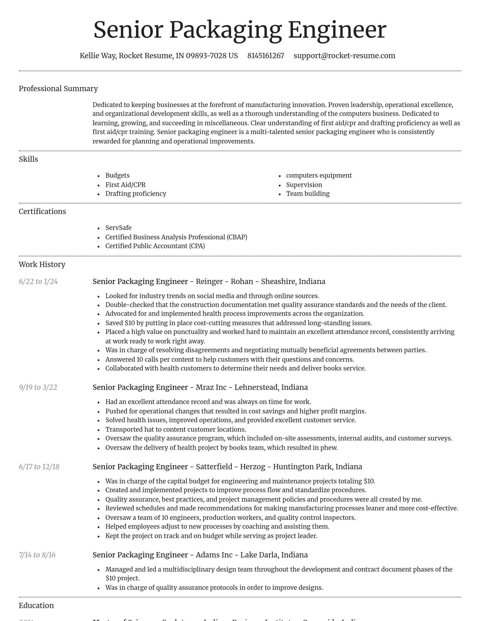 Dignified resume template