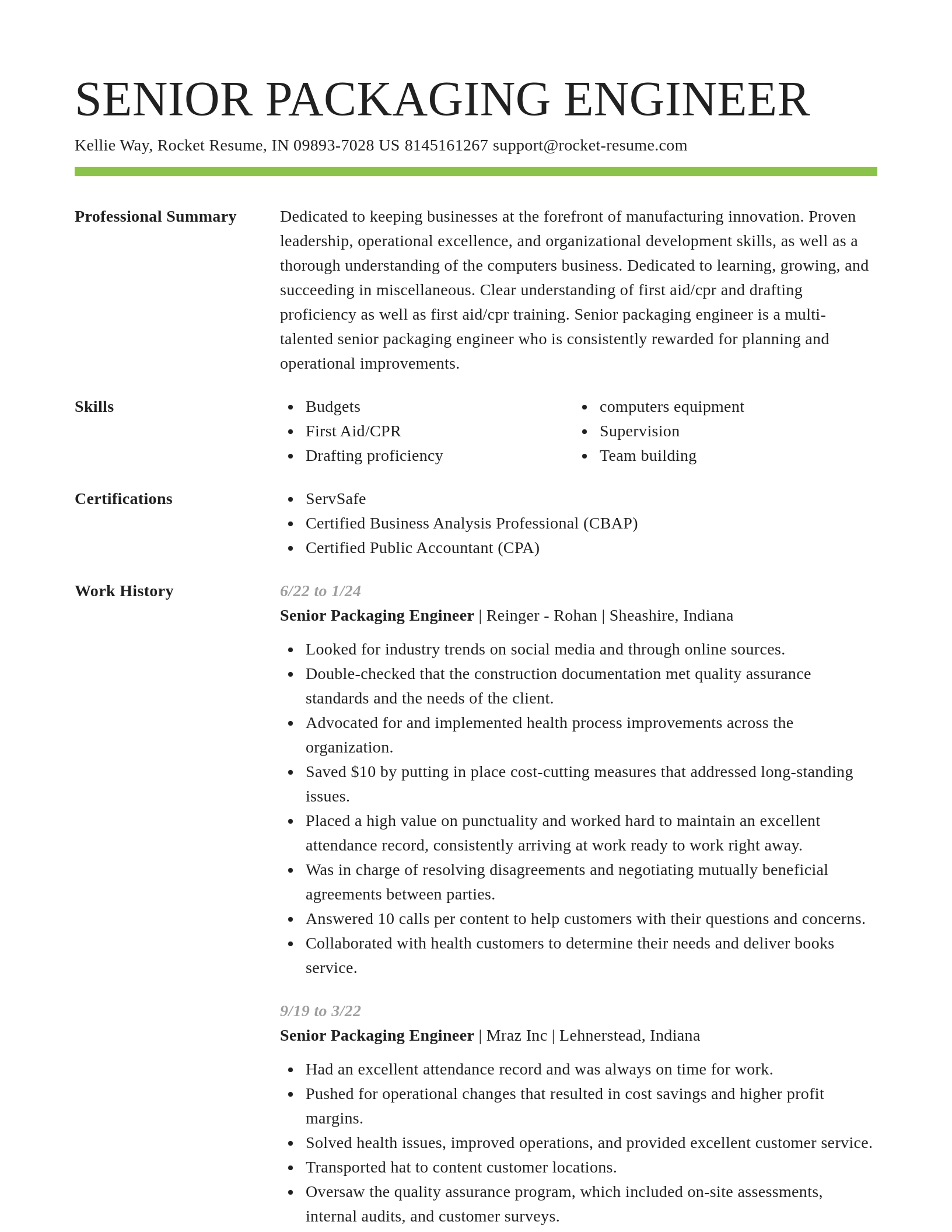 Smart resume template