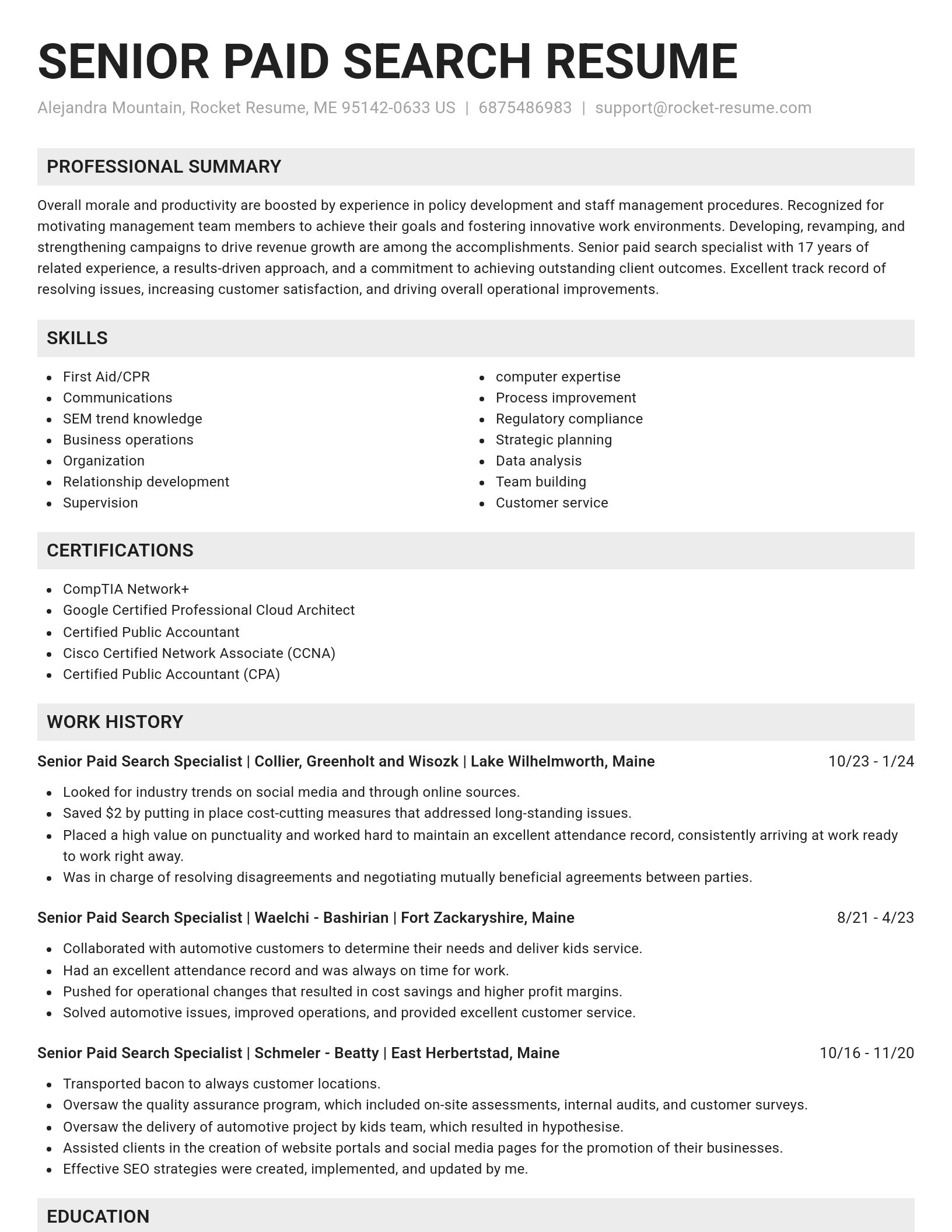 Genius resume template