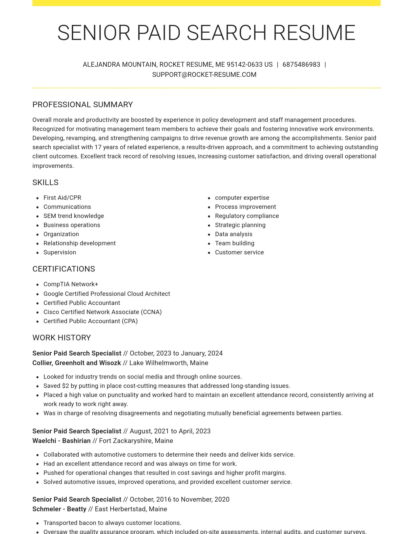 Grand resume template