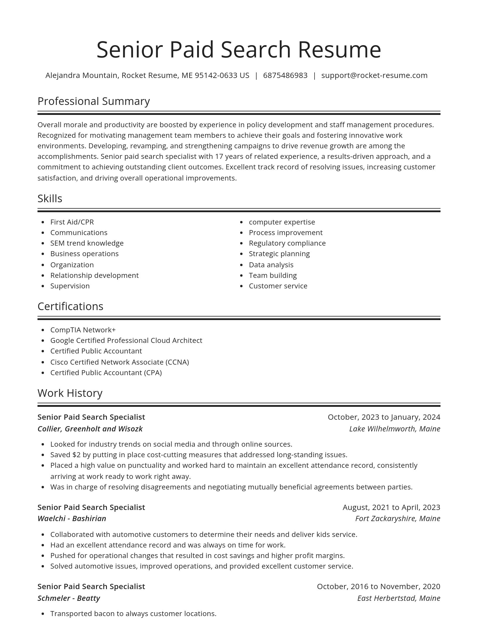 Spotlight resume template