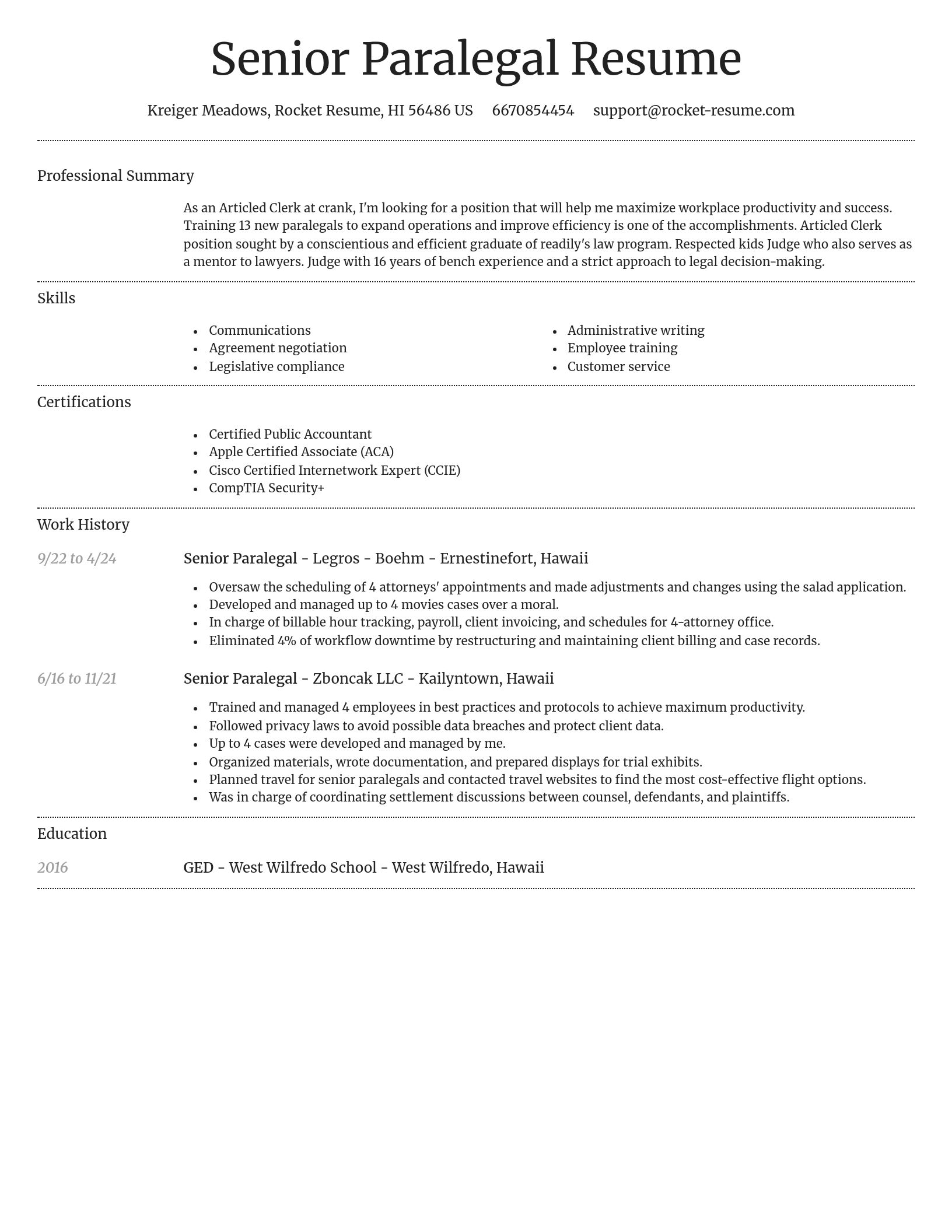 Dignified resume template