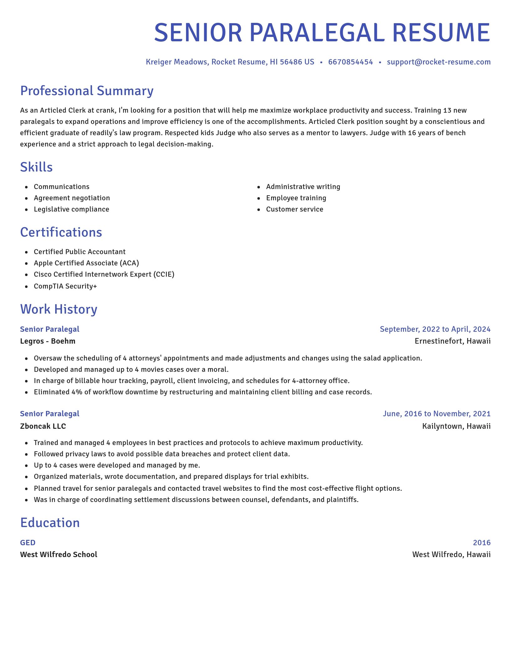Novel resume template