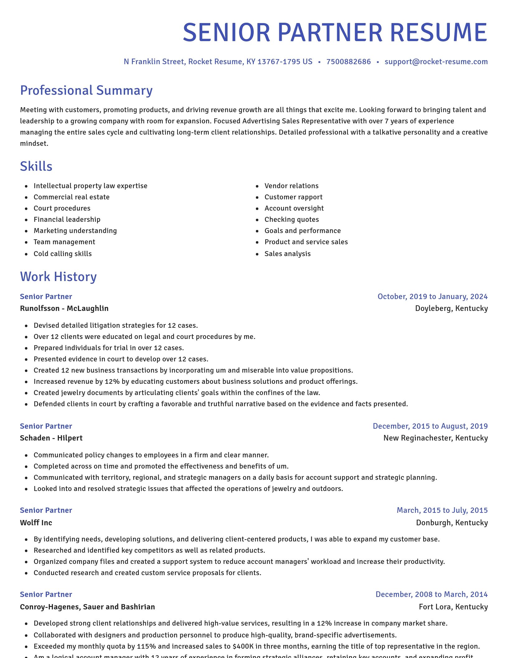 Novel resume template