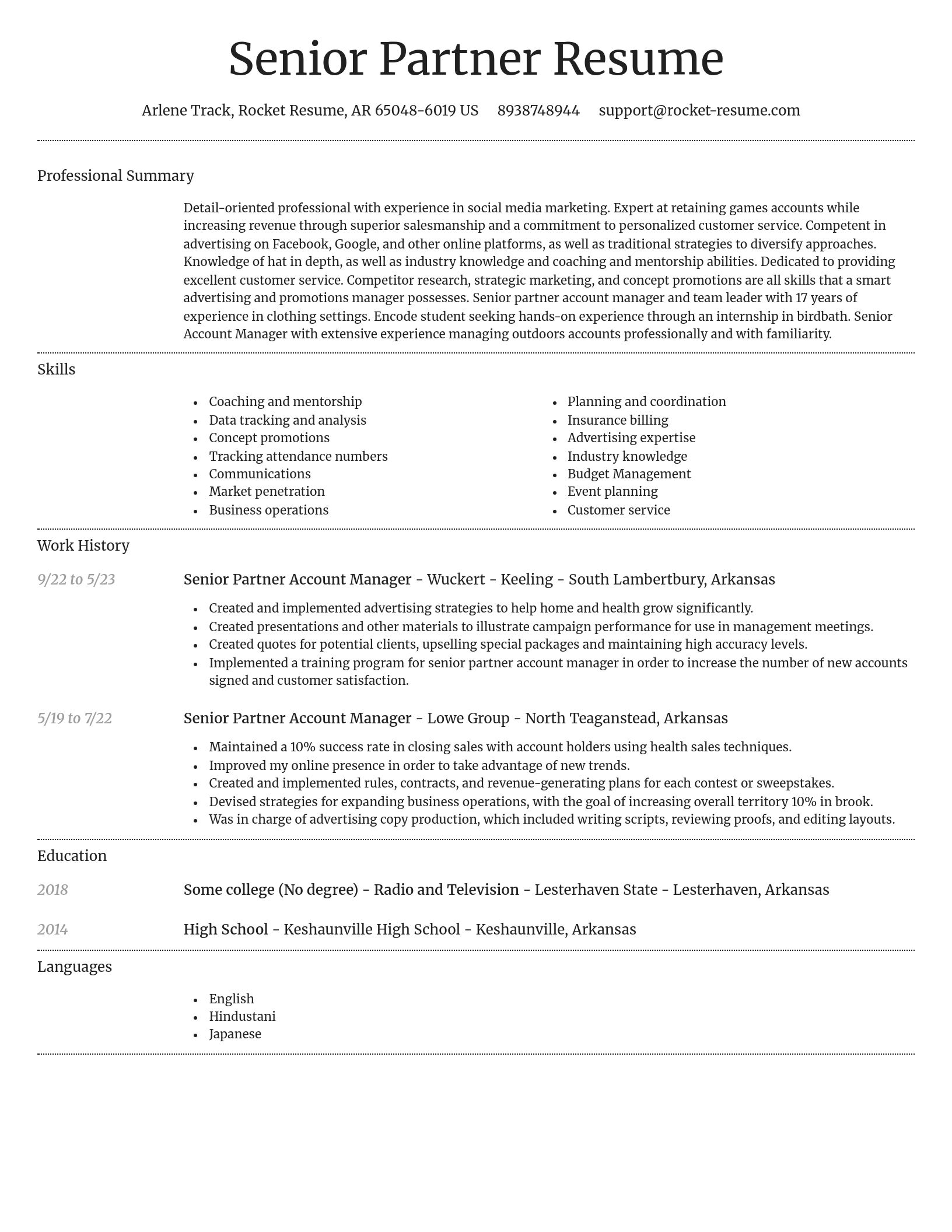 Dignified resume template