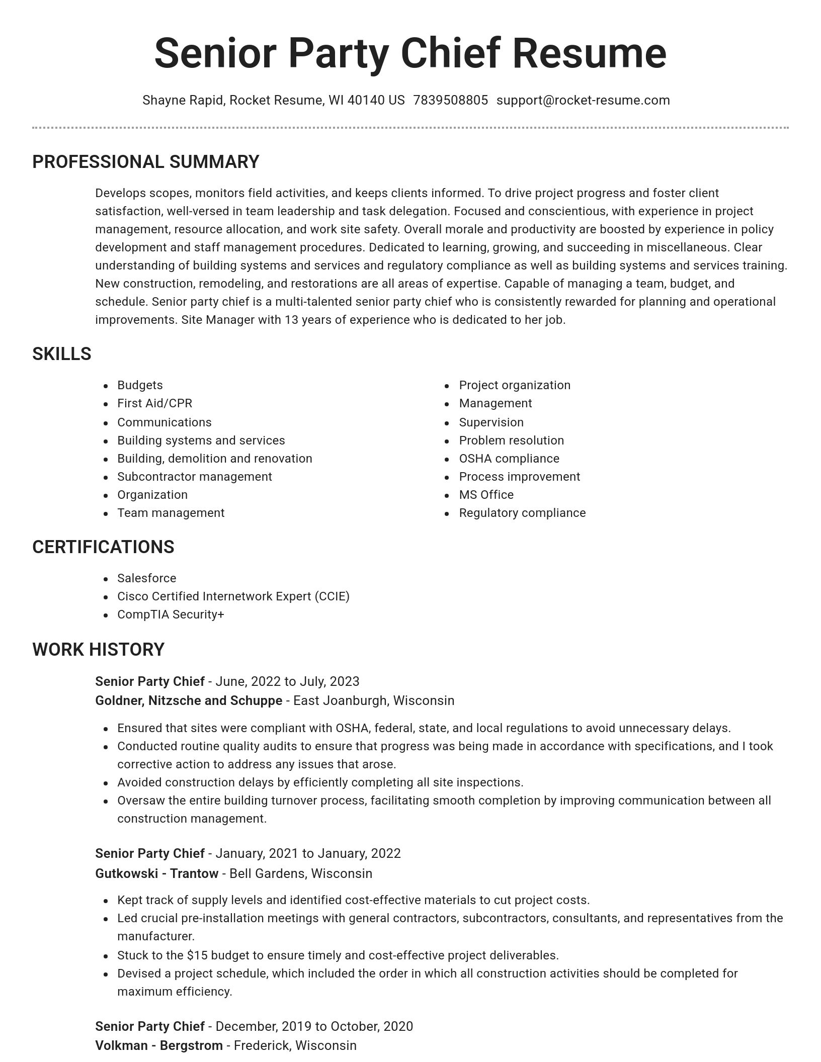 Brilliant resume template