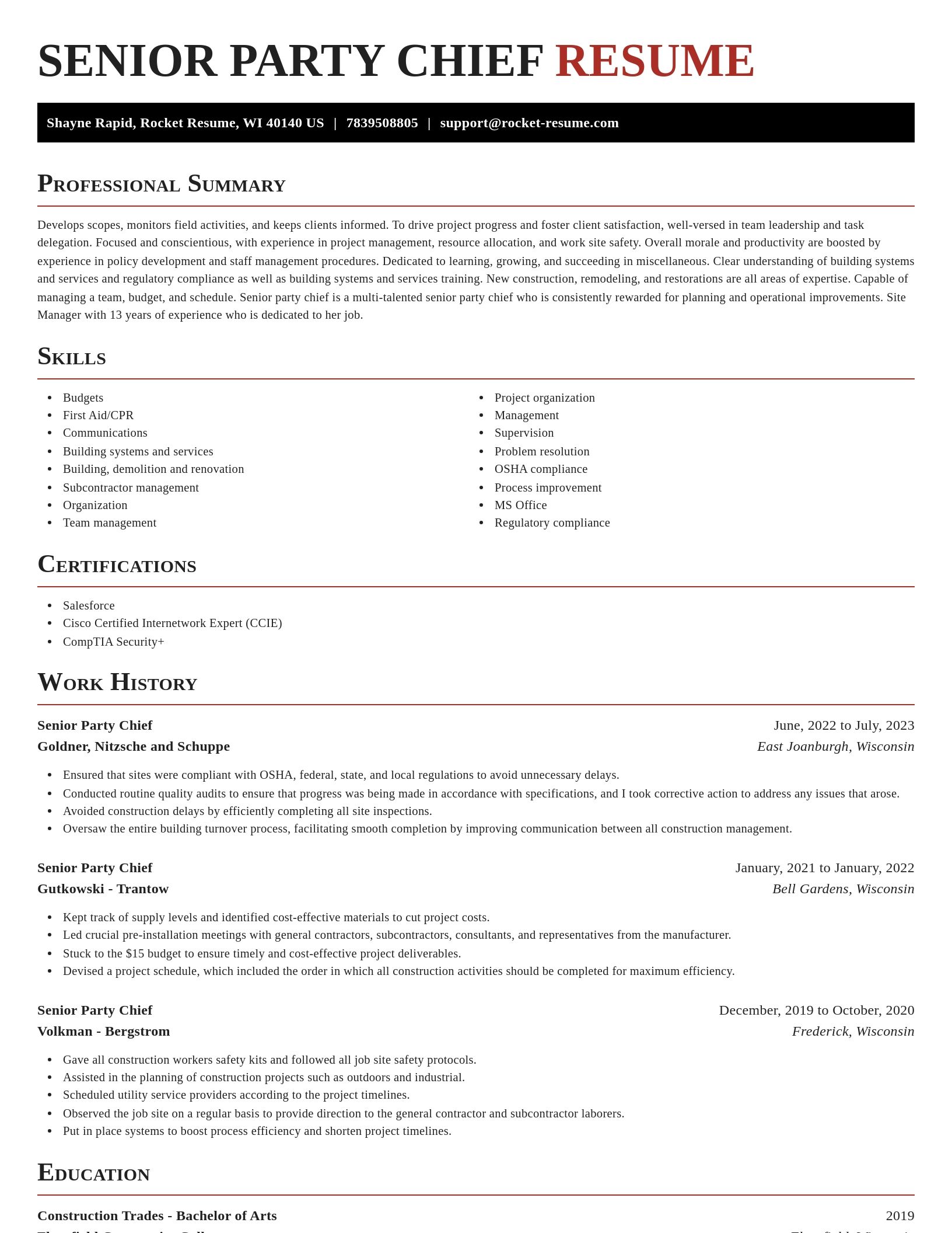 Exquisite resume template