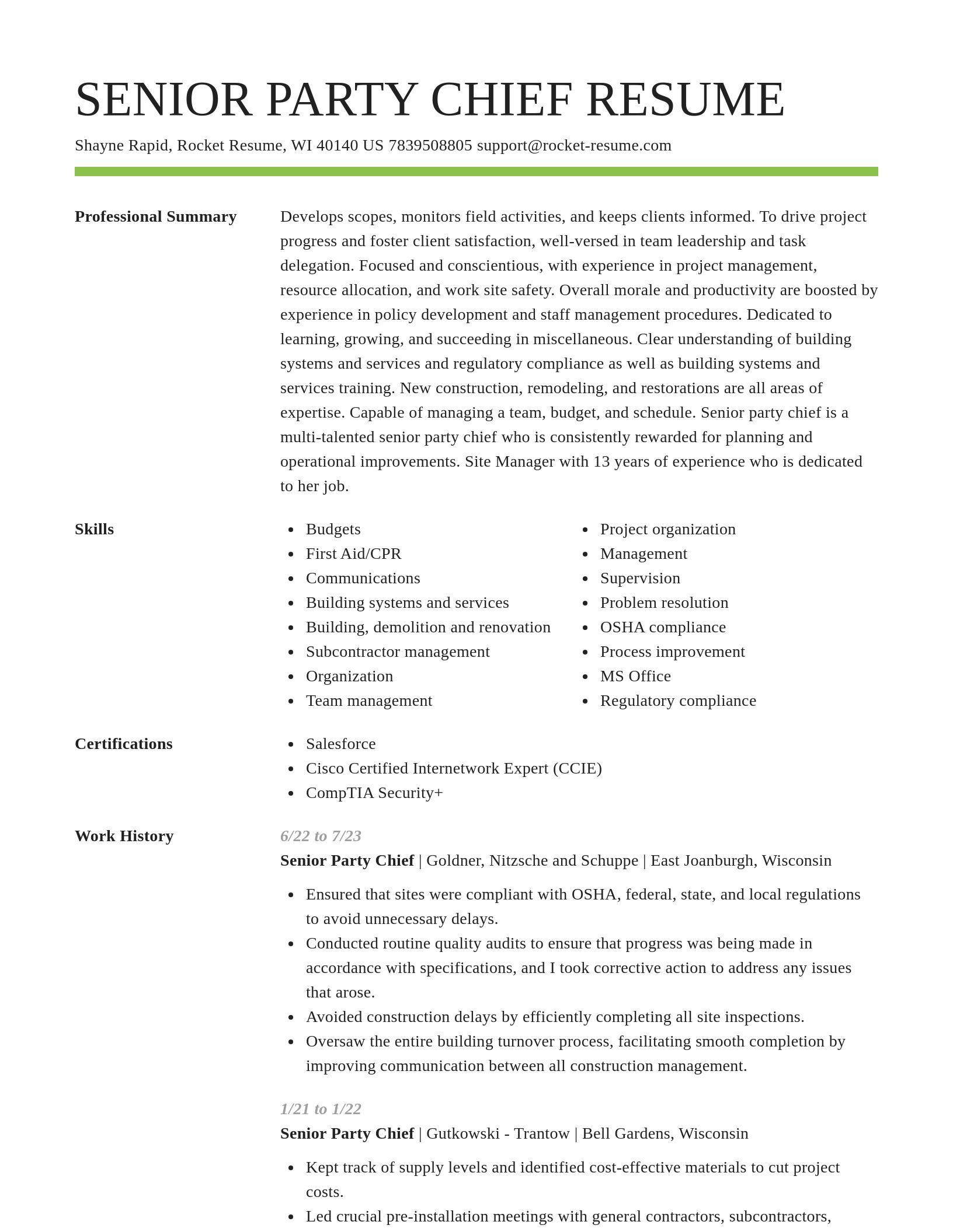 Smart resume template