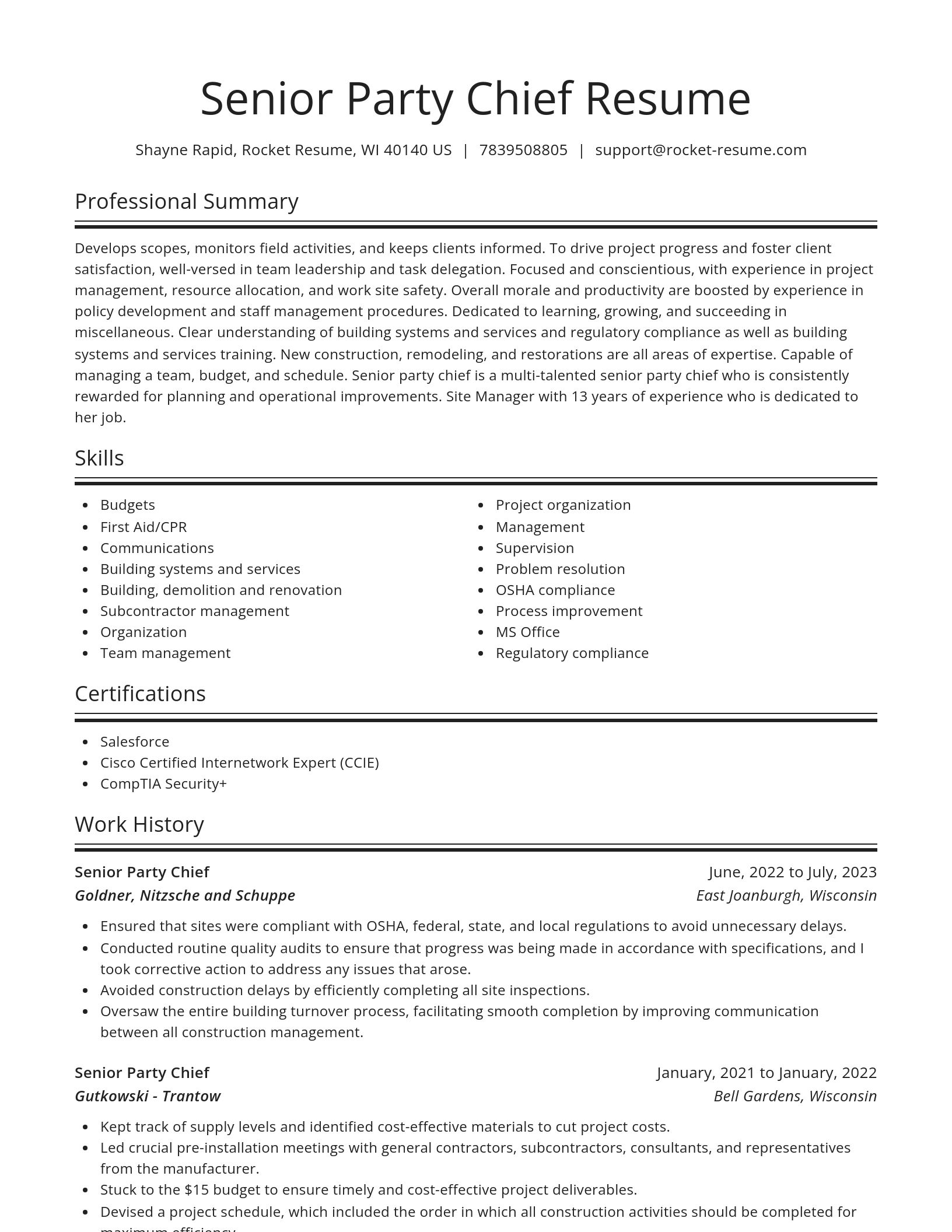 Spotlight resume template